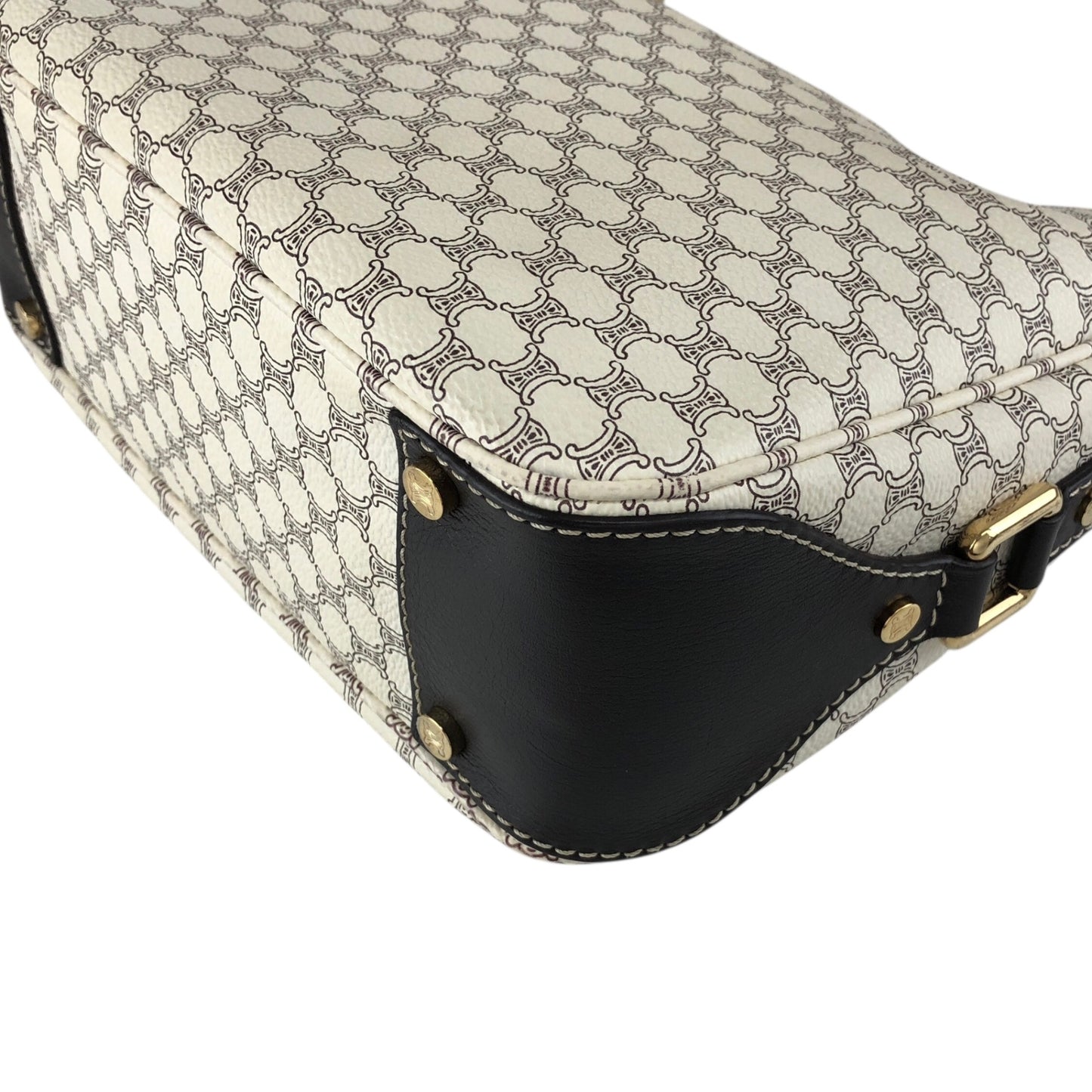 CELINE Macadam Shoulder bag White Vintage sf8jz2