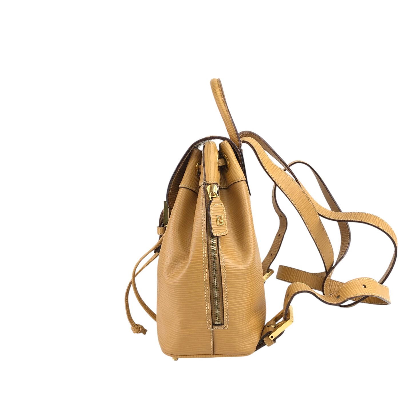 FENDI 標誌壓花前扣背包 米色復古 47jcck