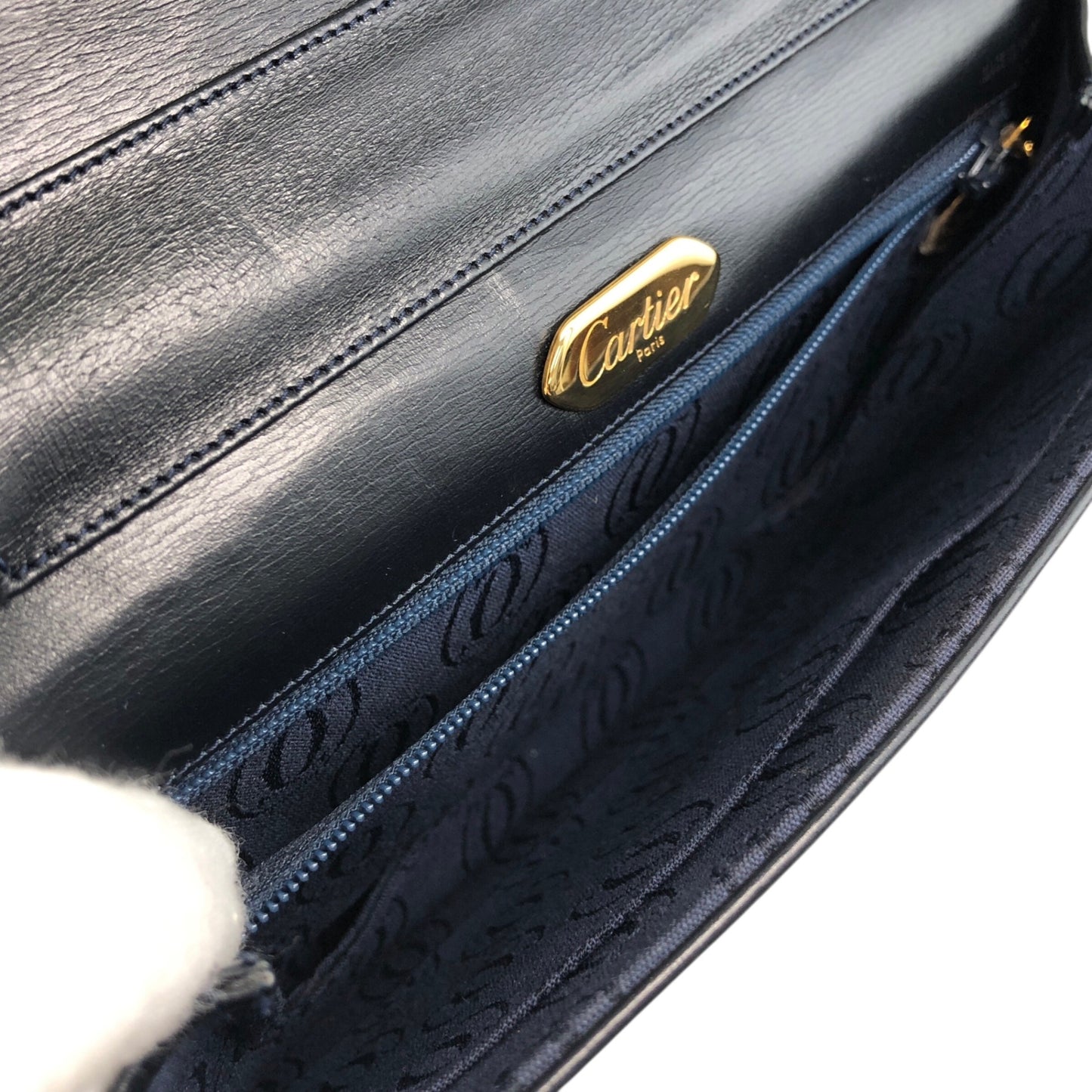 Cartier Shoulder bag Navy Vintage z668t4