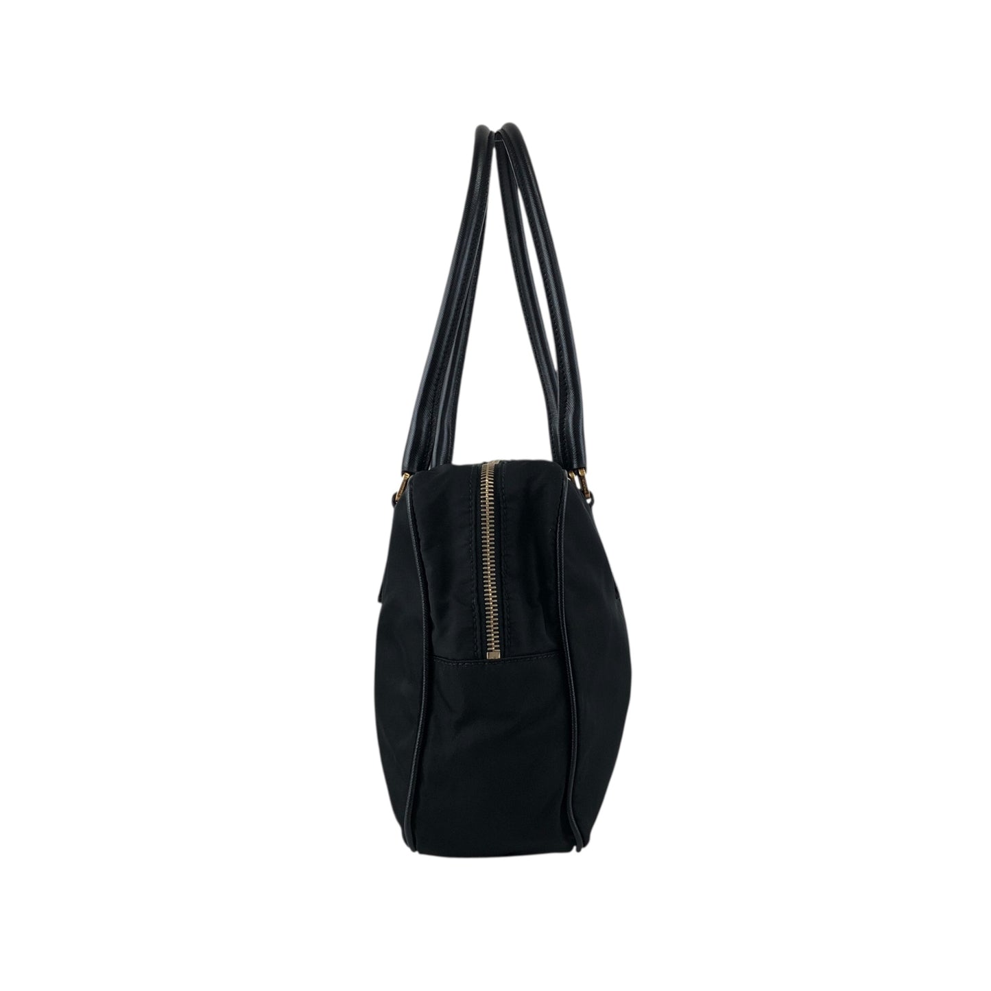 PRADA Tessuto Triangle Logo Small Boston bag Handbag Black Vintage jgrnxc