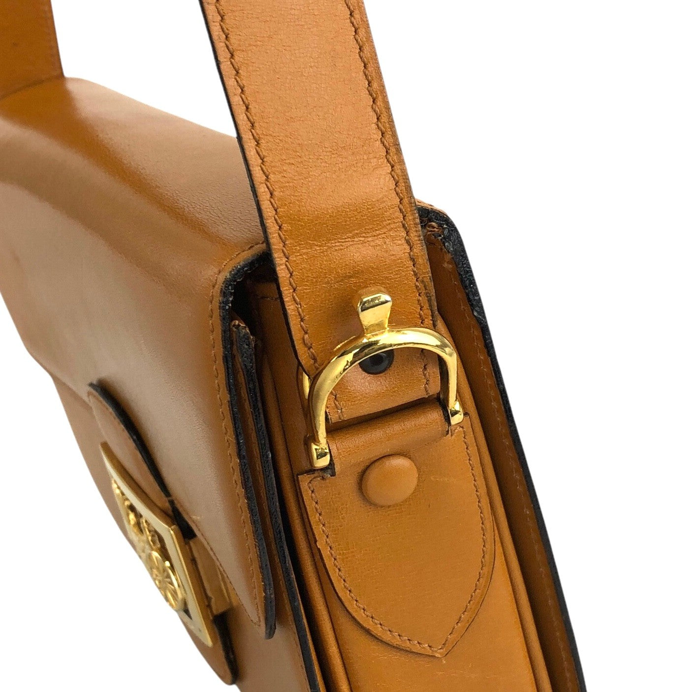 CELINE Horse Carriage Shoulder bag Camel Vintage uv4ggf