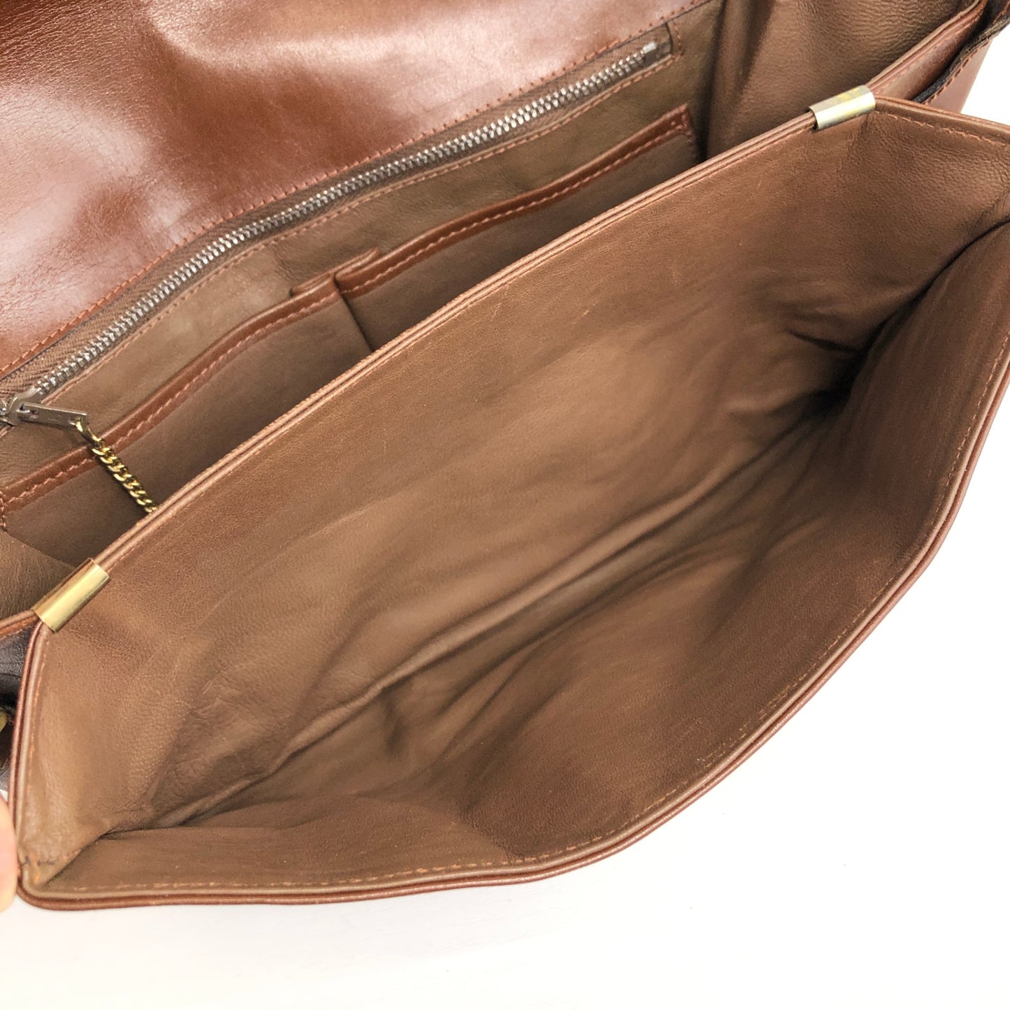 CELINE Blason Turn Lock Shoulder bag Brown Vintage j6d53x