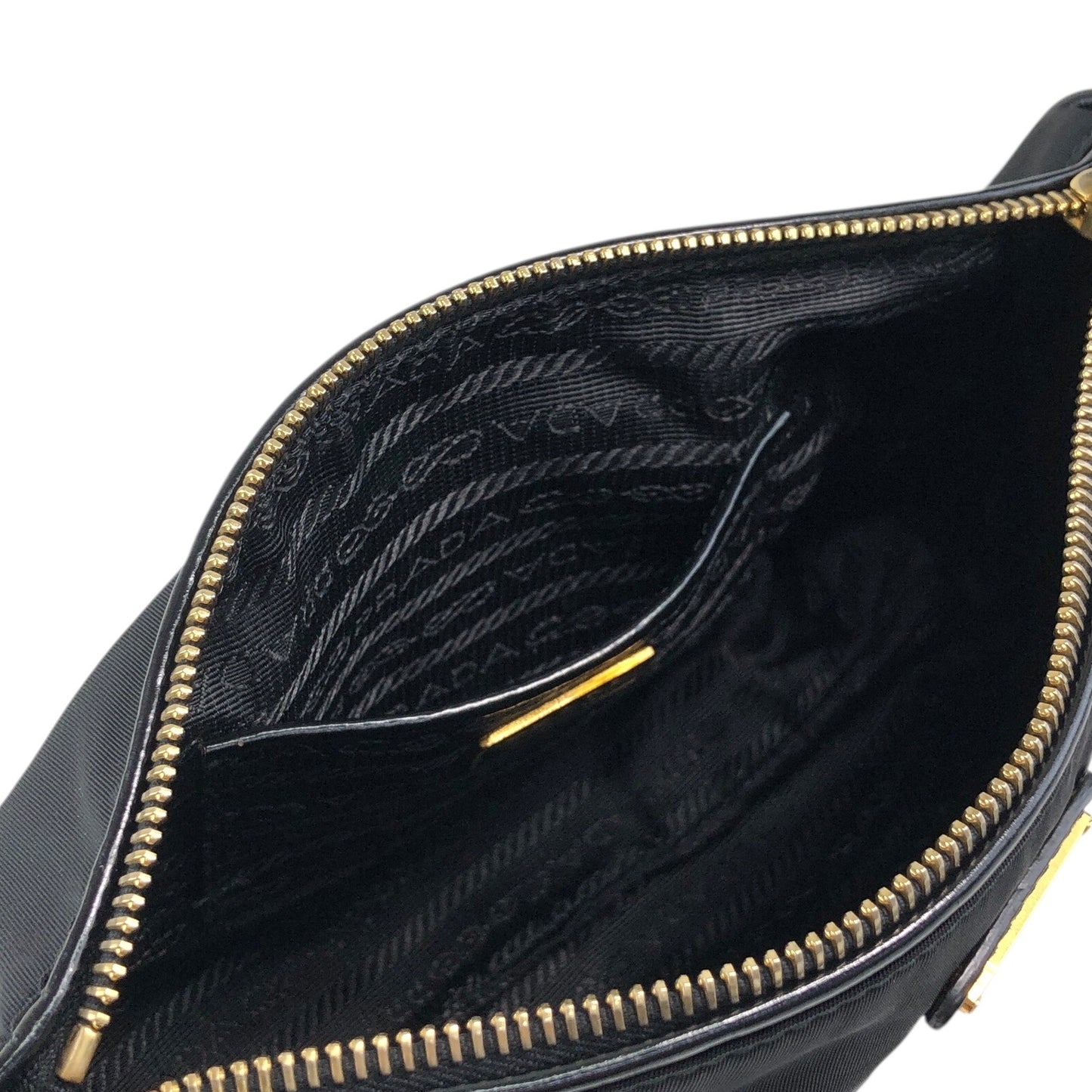 PRADA Tessuto Triangle Logo Small Handbag Black Vintage 6tgg77