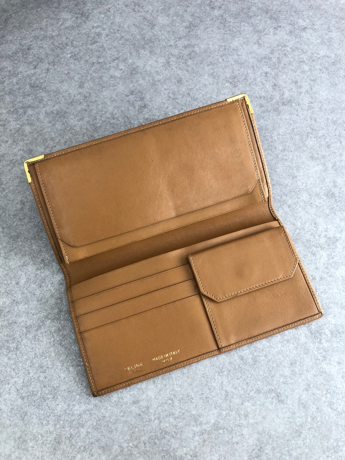 CELINE Macadam Long Wallet Brown Vintage tg6cj2