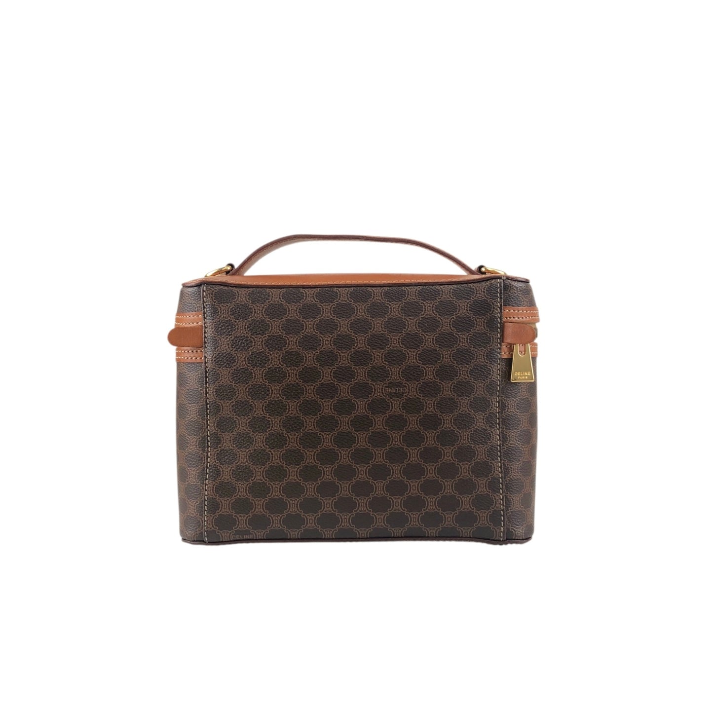 CELINE Macadam Blason Two-way Handbag Shoulder bag Vanity bag Brown Vintage vygm63