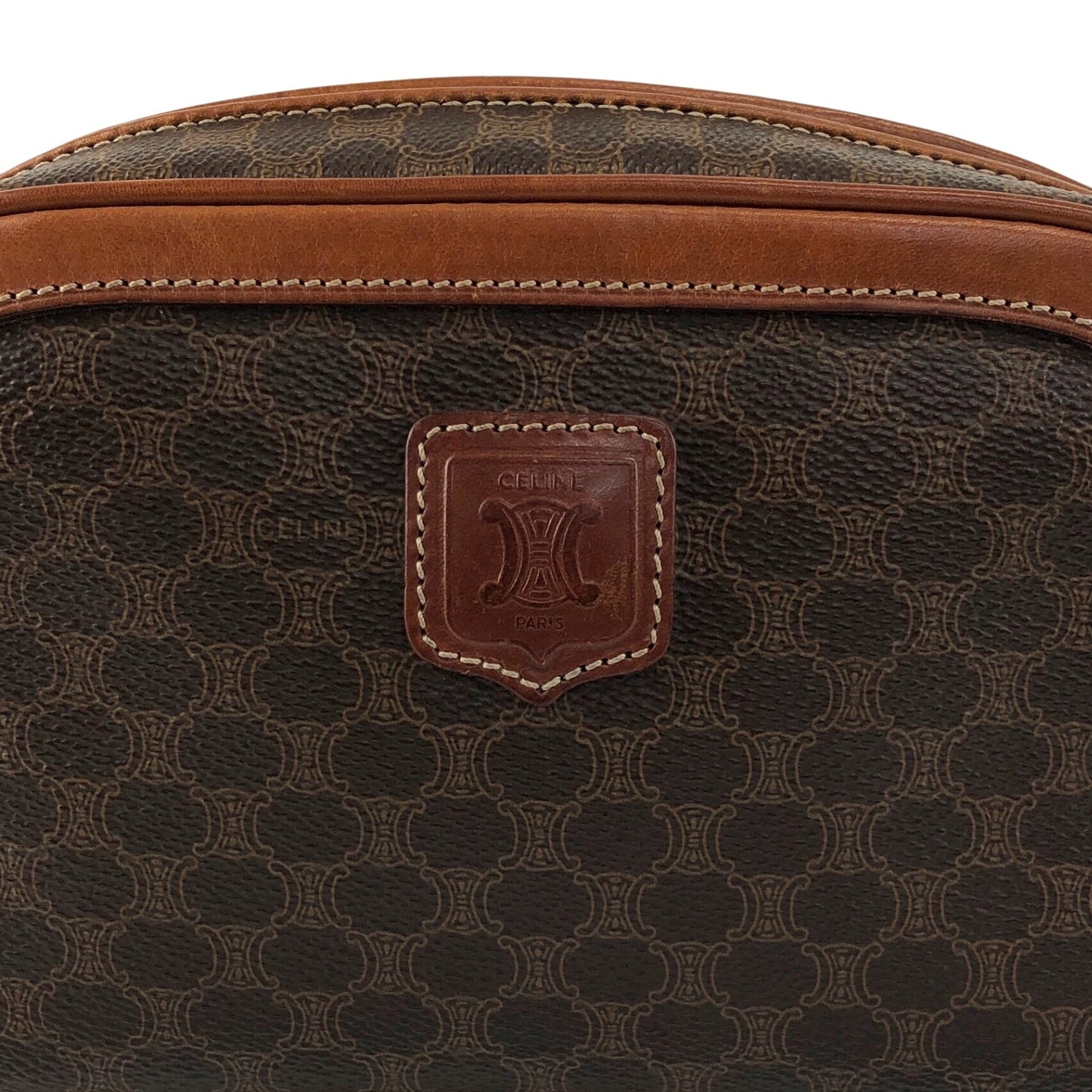 CELINE Macadam Blason Shoulder bag Brown Vintage v2cvc8