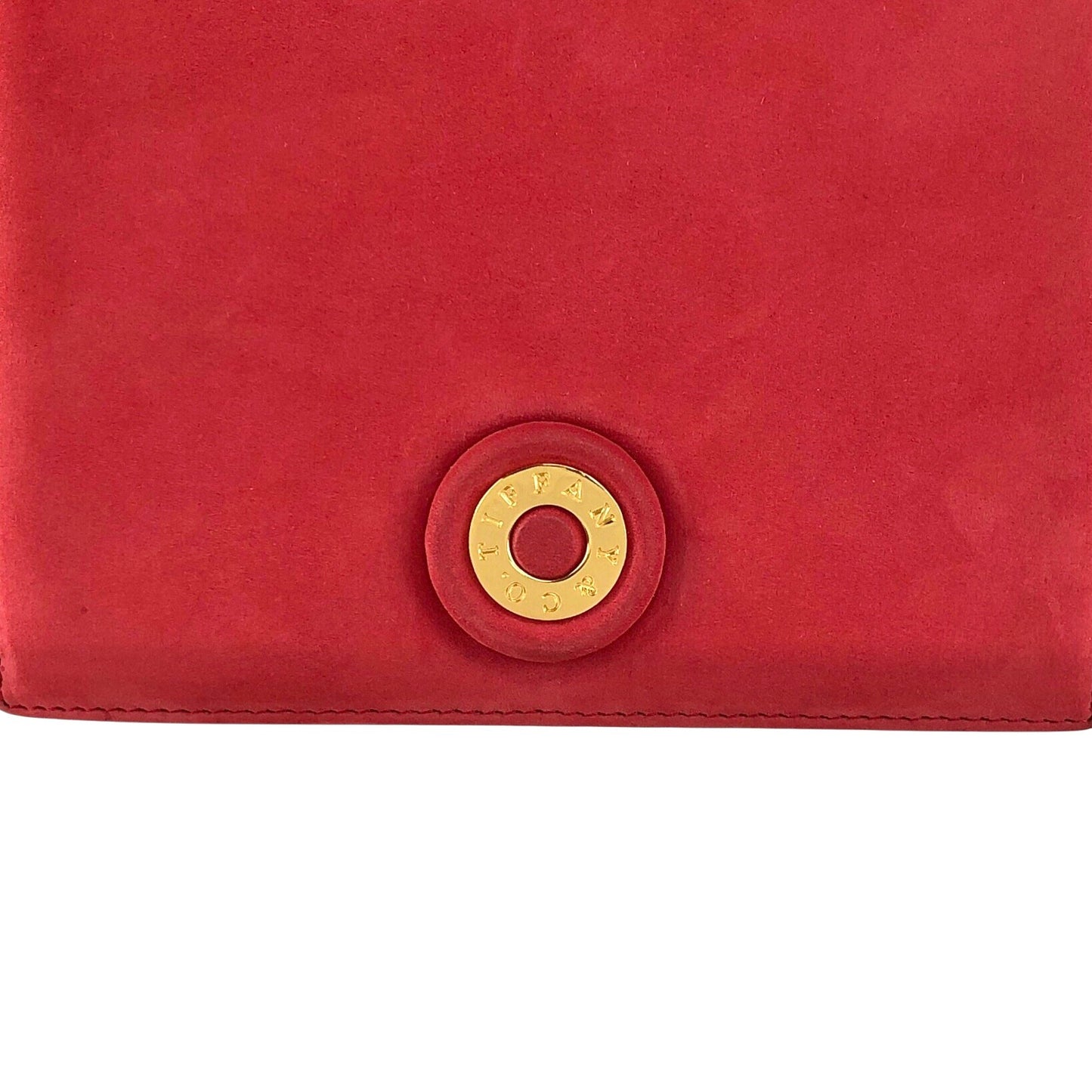 Tiffany & Co. Logo Small Chain Handbag Red Vintage gphne8