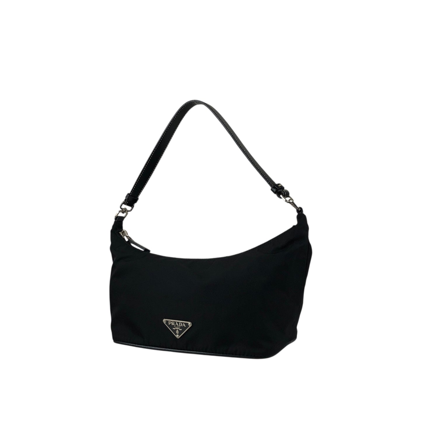 PRADA Tessuto Triangle Logo Small Handbag Black Vintage 2efib2