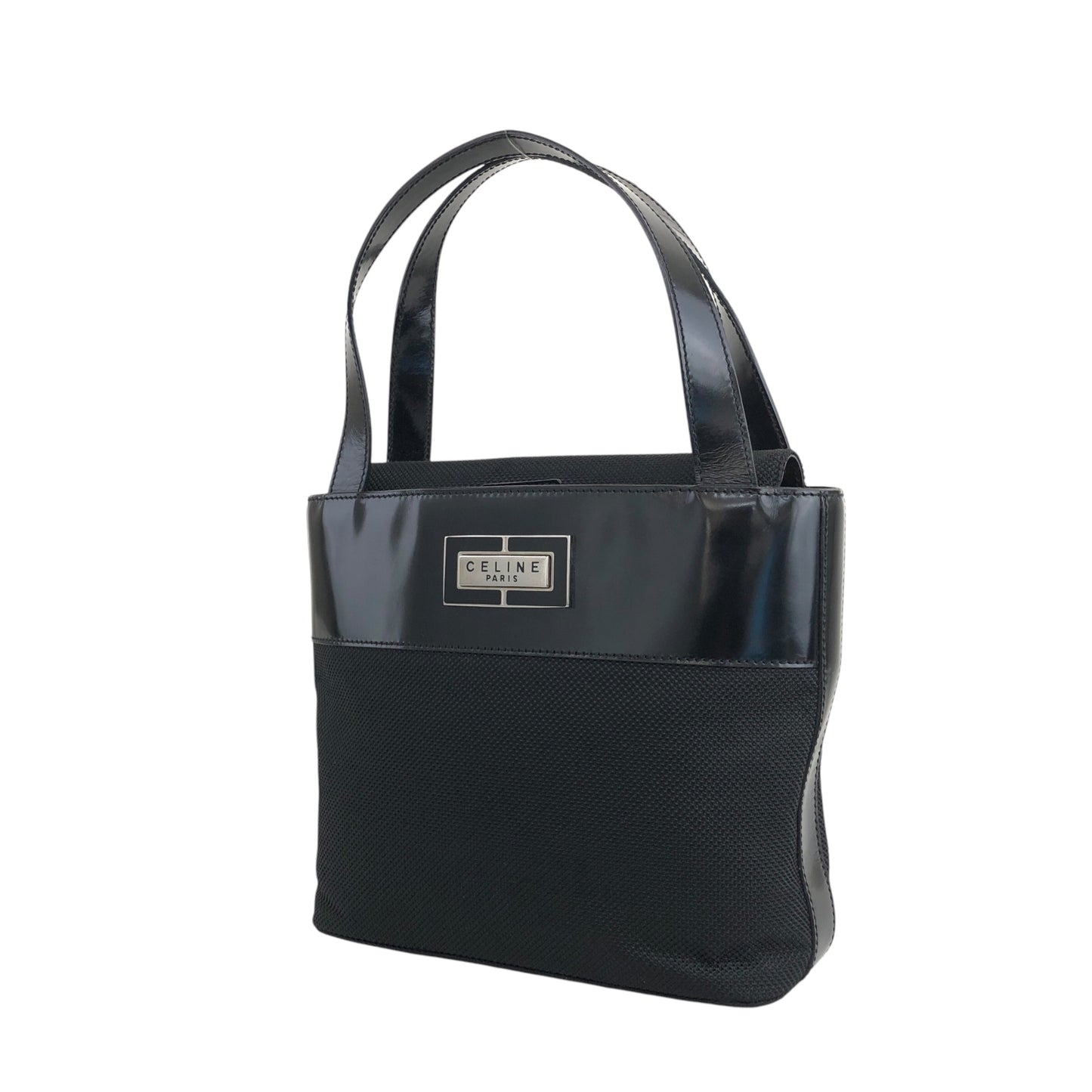 CELINE Logo Handbag Black Vintage vzeeur