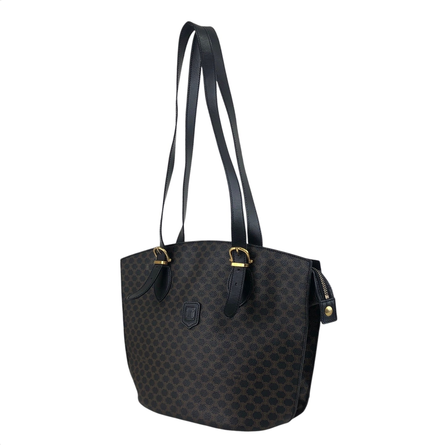 CELINE Macadam Blason Handbag Shoulder bag Black Vintage fhnsav