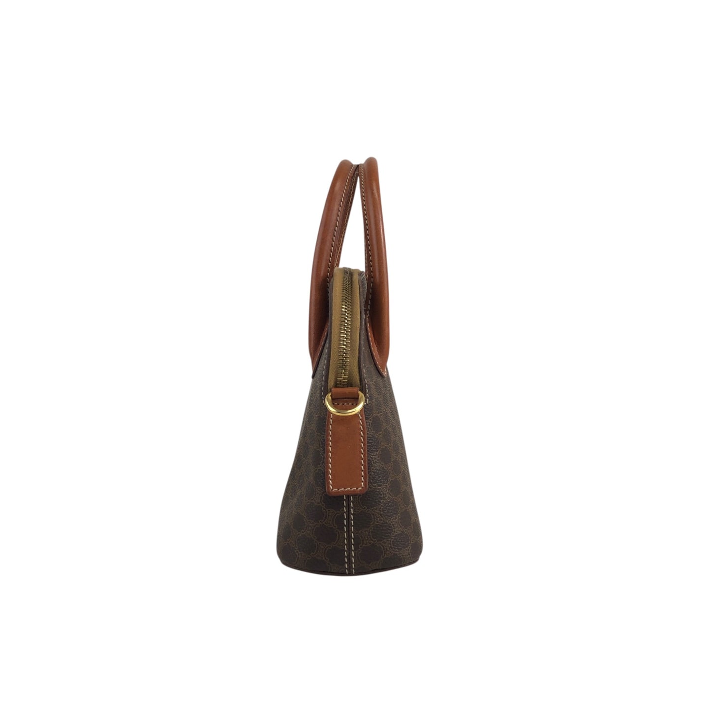 CELINE Macadam Two-way Handbag Shoulder bag Brown Vintage ie5eed