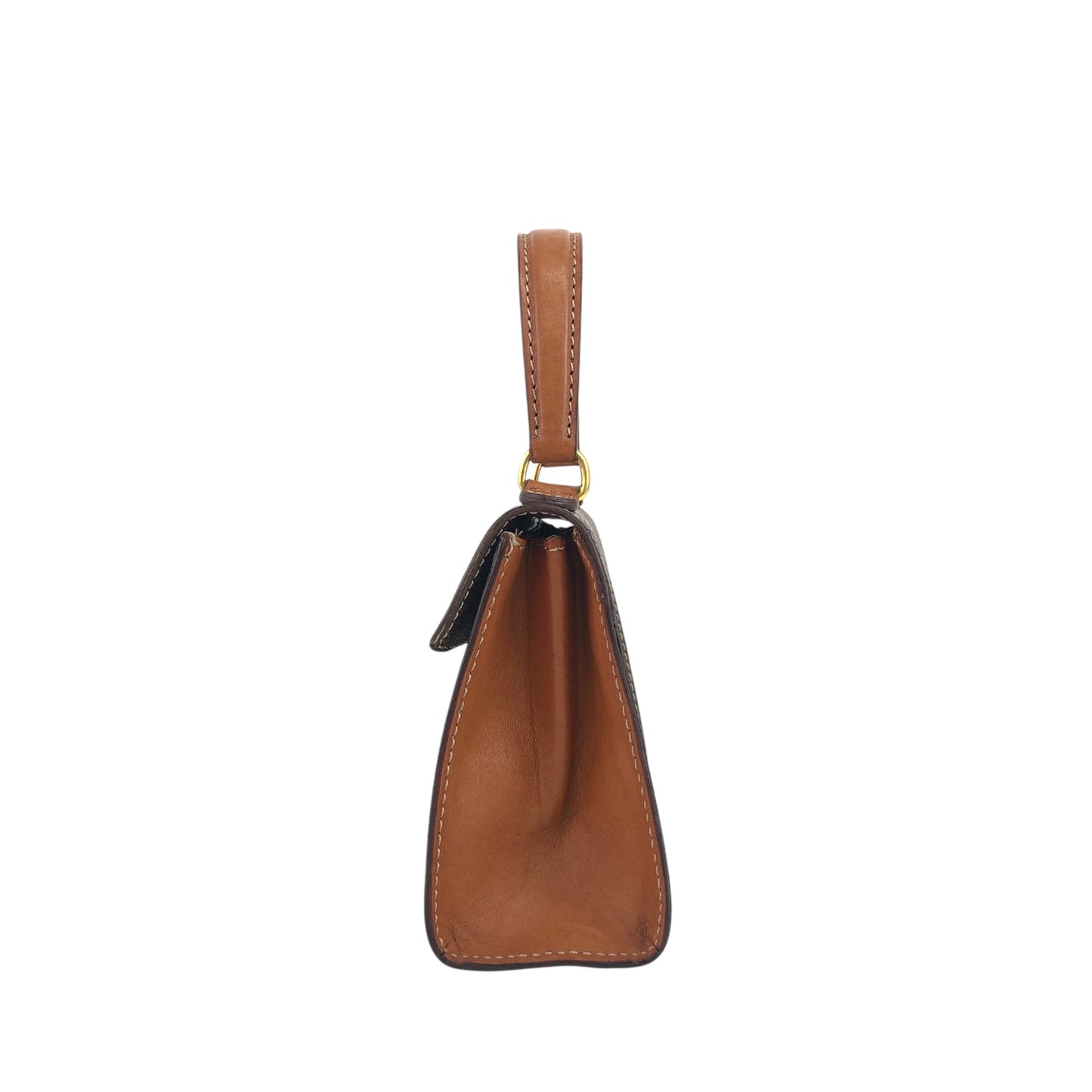 CELINE Macadam Gancini Two-way Small Handbag Shoulder bag Brown Vintage 7xvdb2