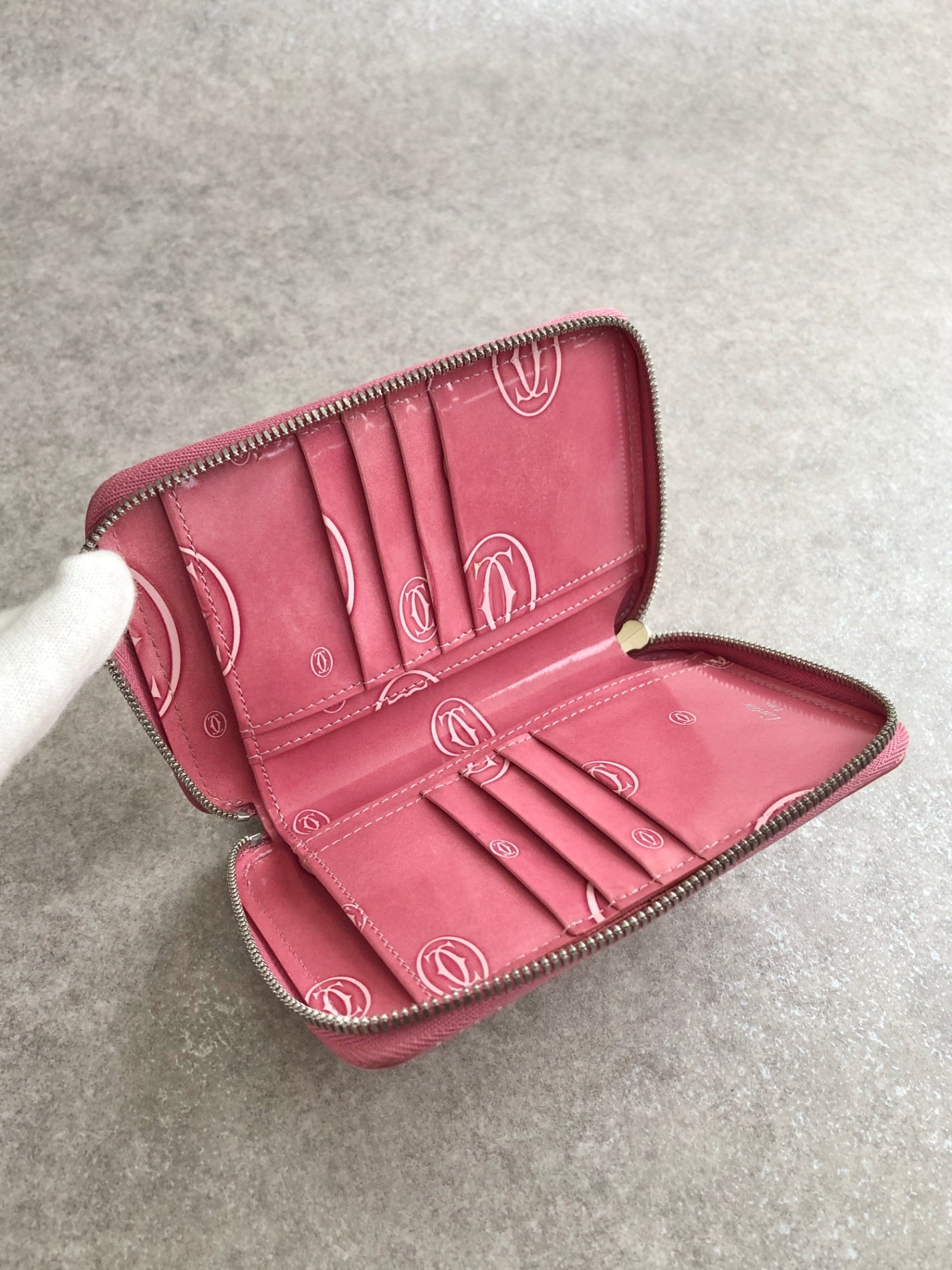 Cartier Folded Wallet Pink Vintage akkt2f