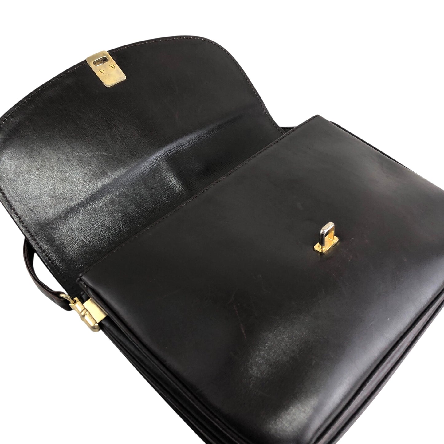 CELINE Logo Shoulder bag Brown Vintage wj4pws
