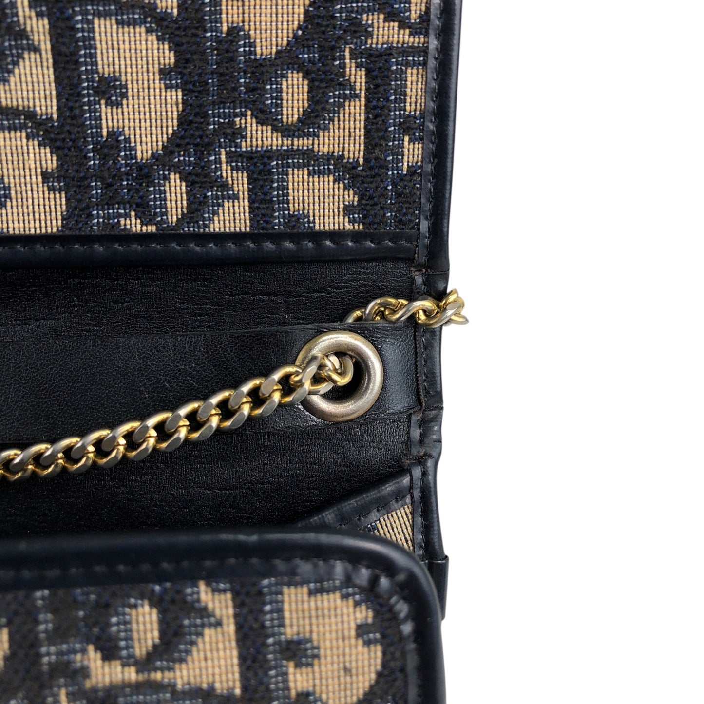 Christian Dior Trotter Chain Shoulder bag Navy Vintage r754bh