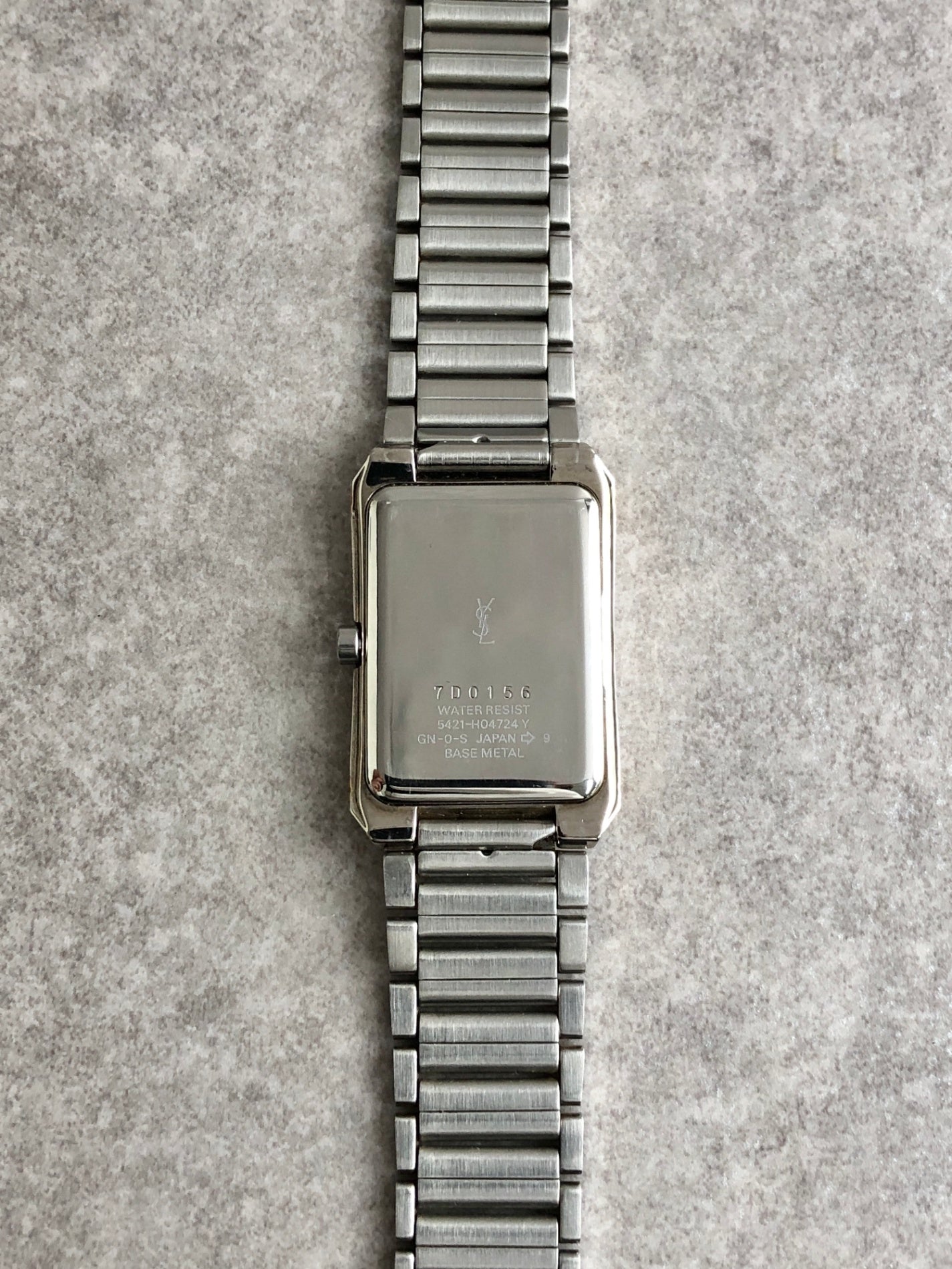 Yves Saint Laurent YSL Logo Quartz Watch Silver 5421-H04724Y Vintage k8c788