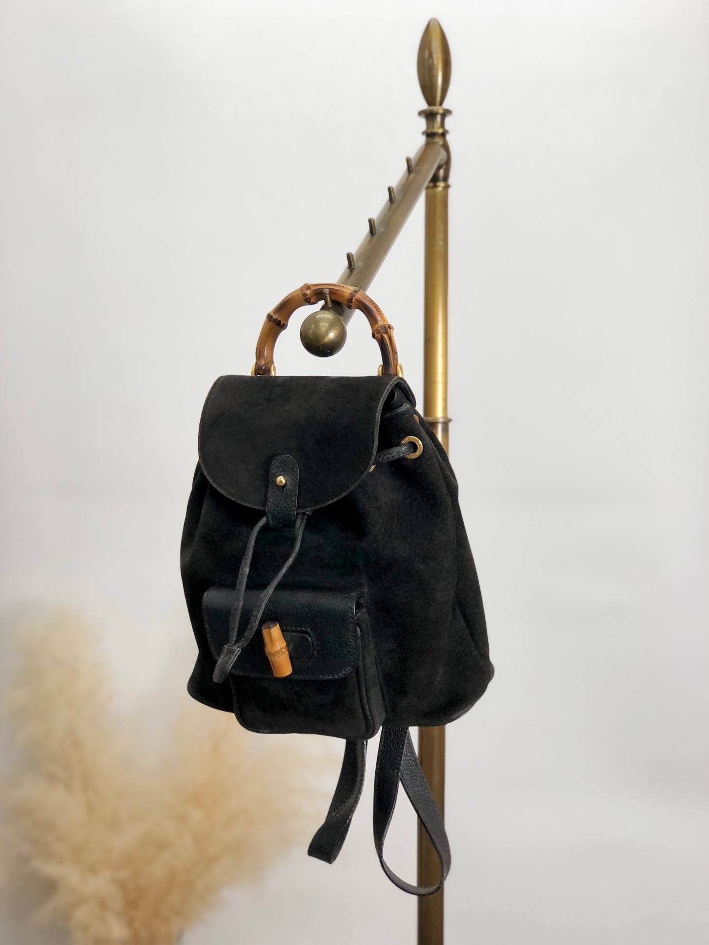 GUCCI Bamboo Backpack Black Vintage sb5ikr