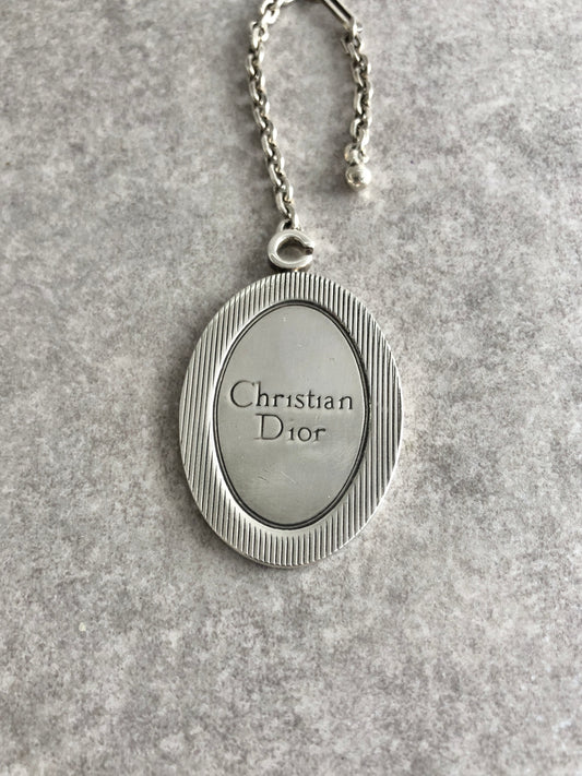 Christian Dior Logo Motif Charm Silver Vintage adxprv
