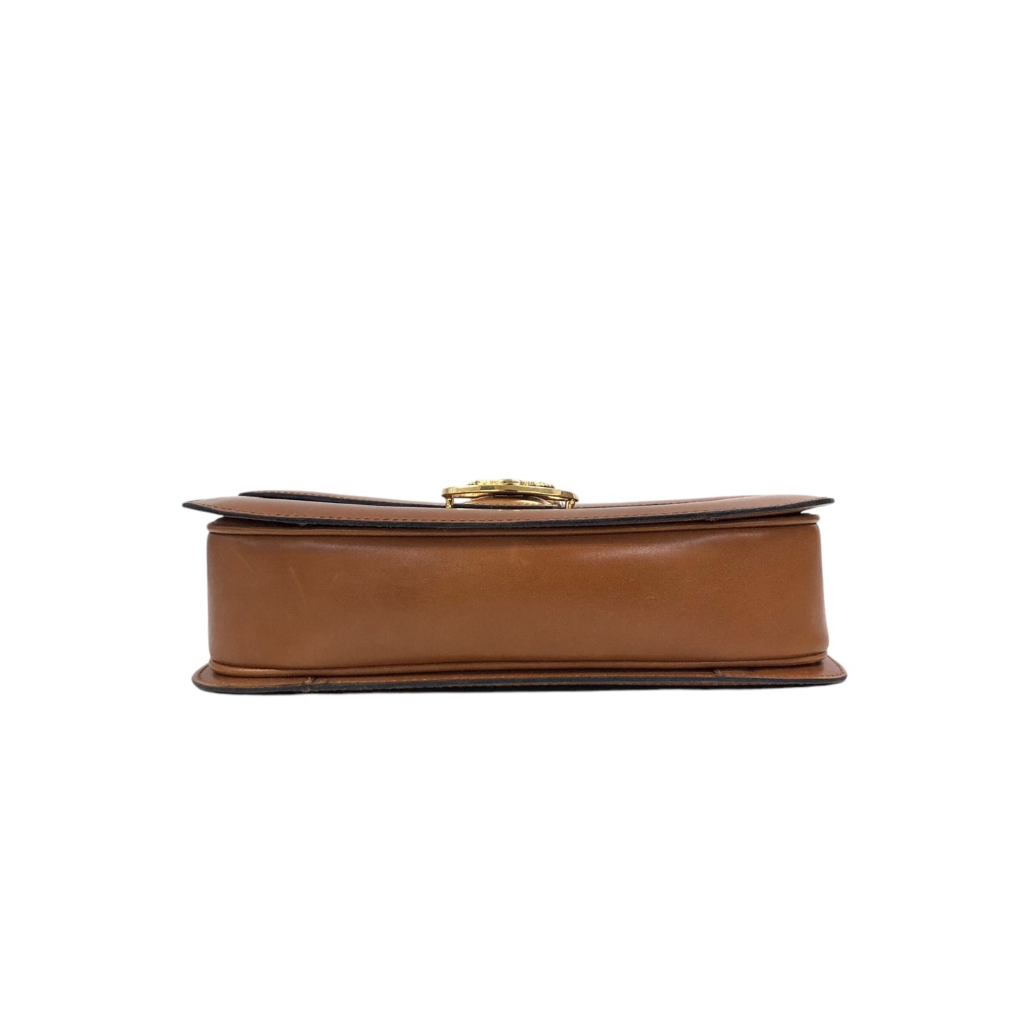 CELINE Emblem Motif Shoulder bag Camel Vintage 4zs7bs