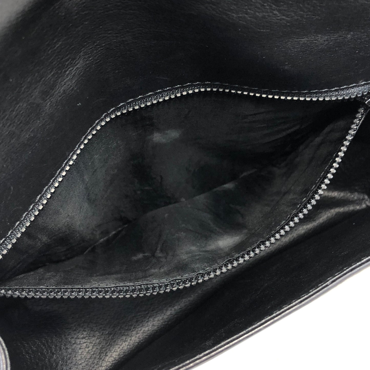 CELINE Gancini Leather Crossbody Shoulder bag Black Vintage 243mx8