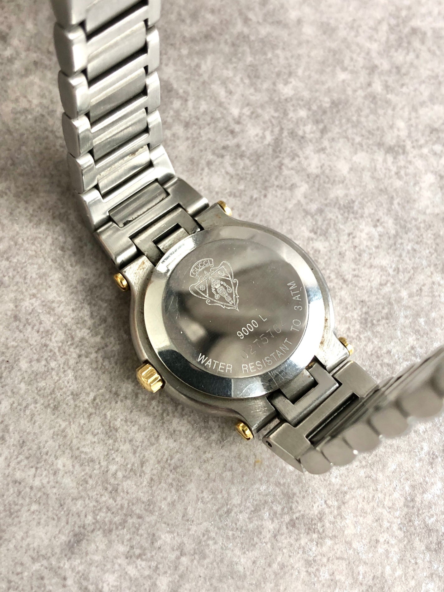 GUCCI Quartz Watch Silver×Gold 9000L Vintage y3rpf3