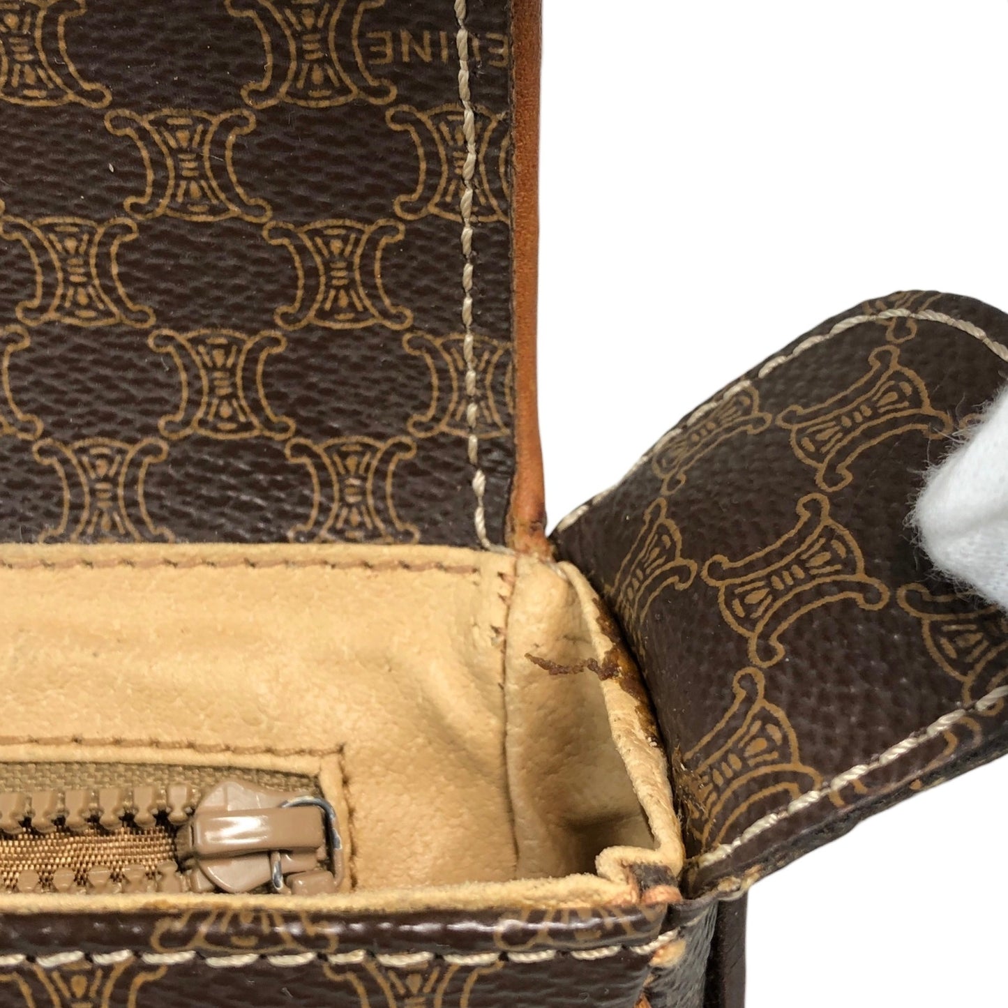 CELINE Macadam Blason Shoulder bag Brown Vintage y3mg84