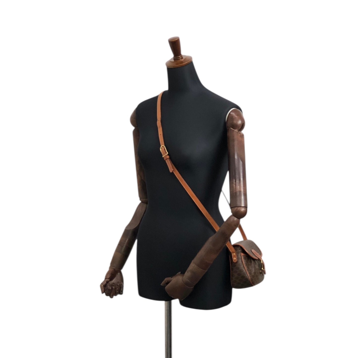 CELINE Macadam Blason Shoulder bag Brown Vintage w4w3x4