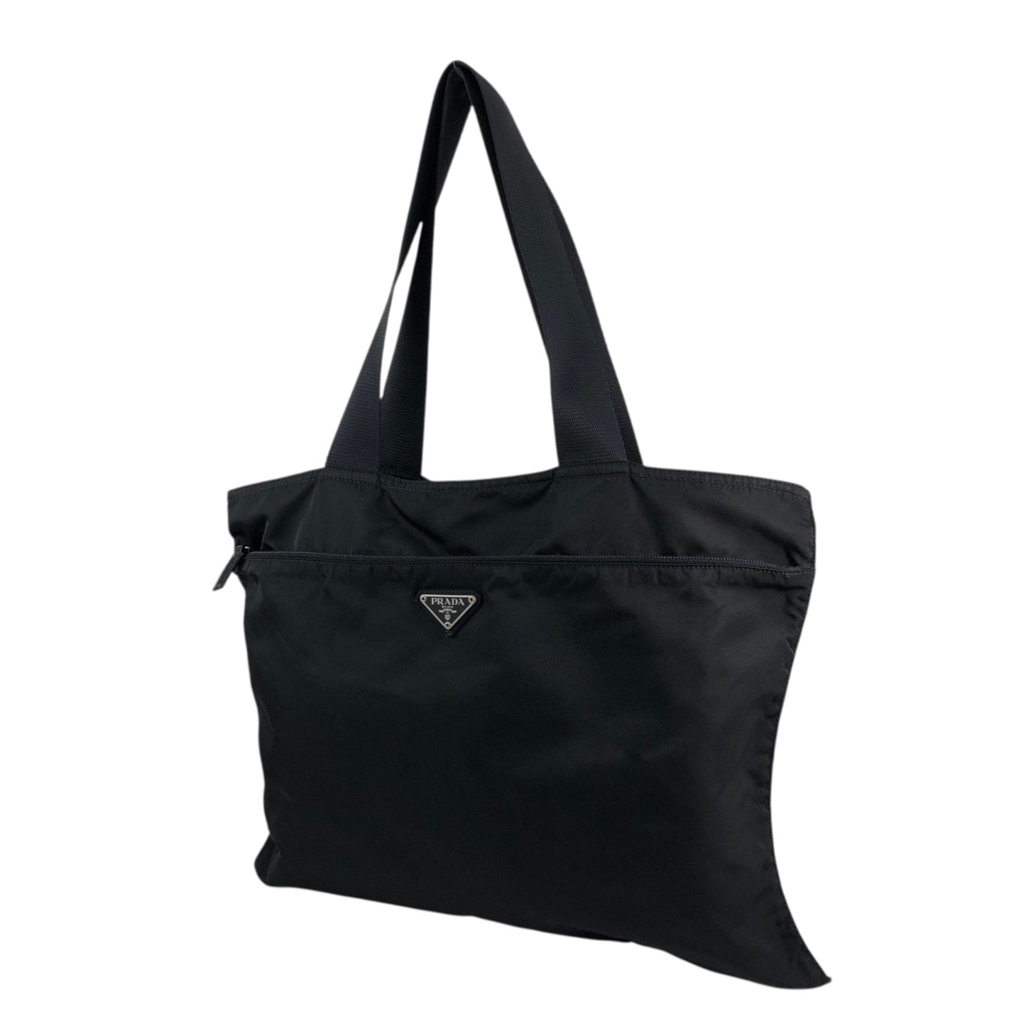 PRADA Tessuto Triangle Logo Totebag Black Vintage t7z4fj
