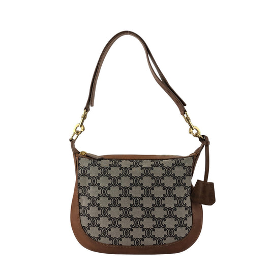 CELINE Macadam Shoulder bag Brown Vintage sun8w8