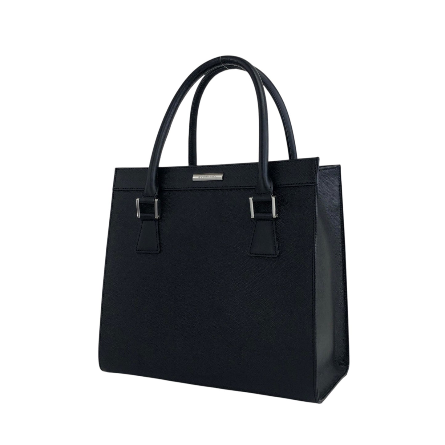 BURBERRY Logo Handbag Black Vintage yej8u5