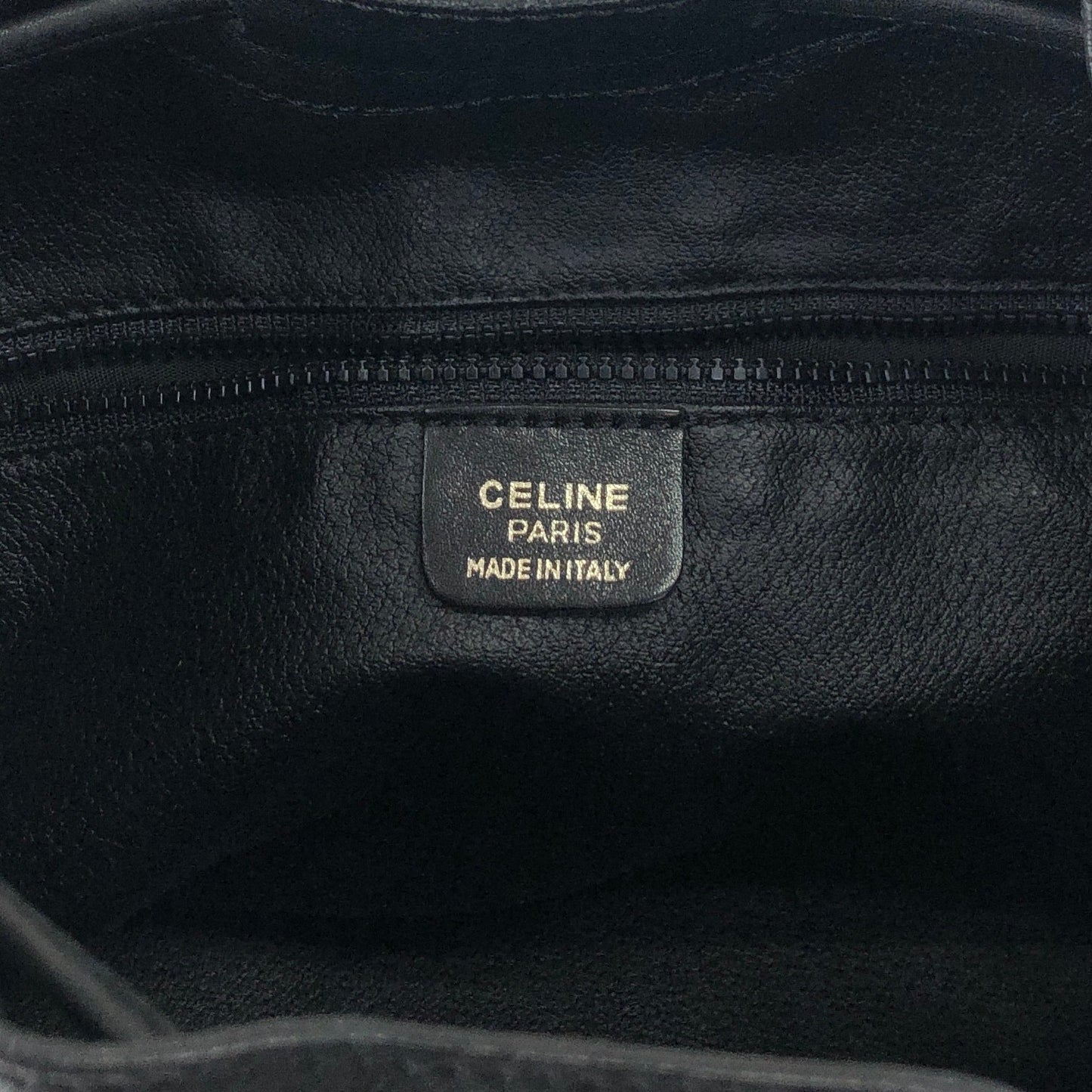 CELINE Blason Gancini Drawstring Shoulder bag Black Vintage 3zj4mf