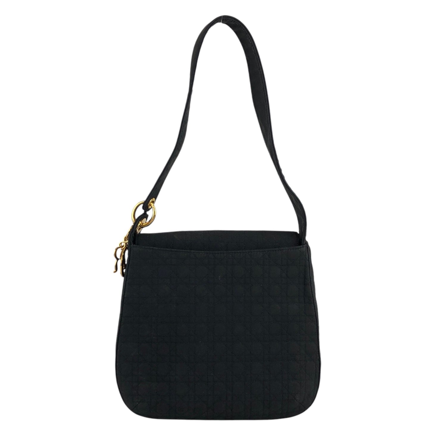 Christian Dior Cannage Logo Charm Shoulder bag Black Vintage jbwgb7