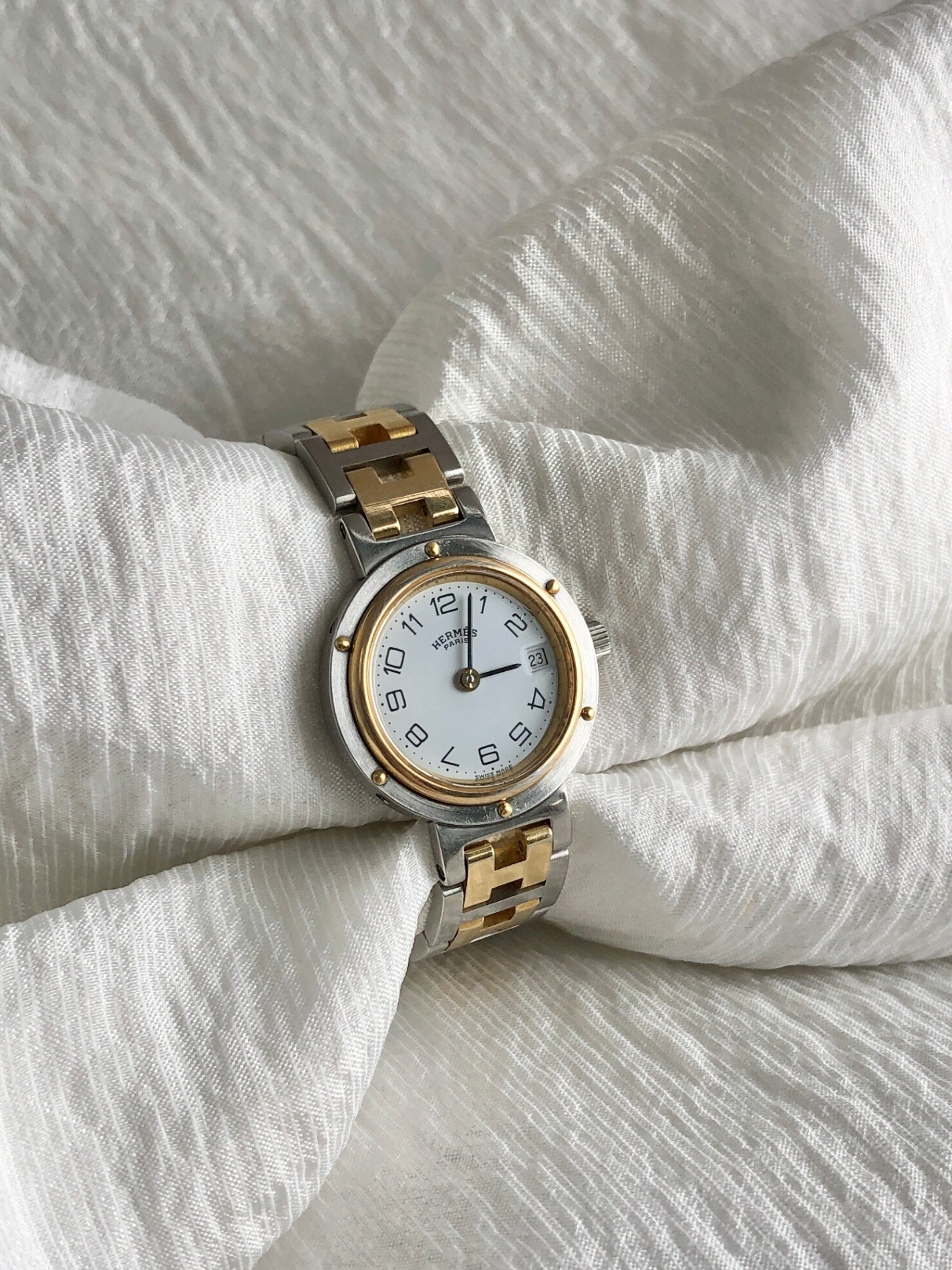 HERMES Watch Gold×Silver Vintage 2dapn5
