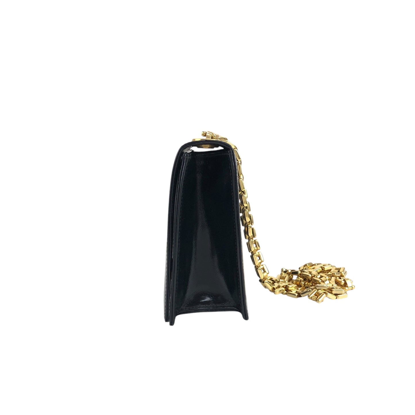 GIVENCHY Logo Chain Shoulder bag Black Vintage b6v468