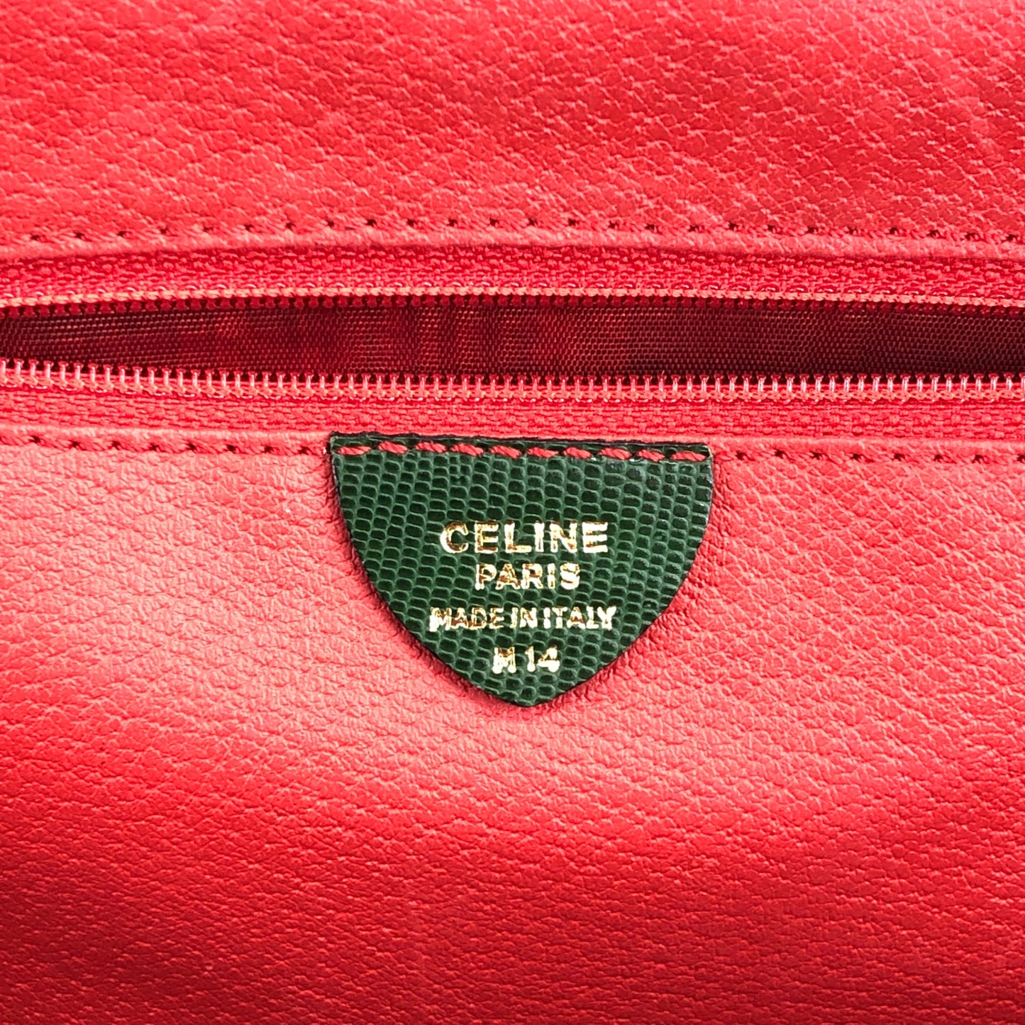 CELINE Circle Logo Two-way Handbag Shoulder bag Green Vintage 25jwbg