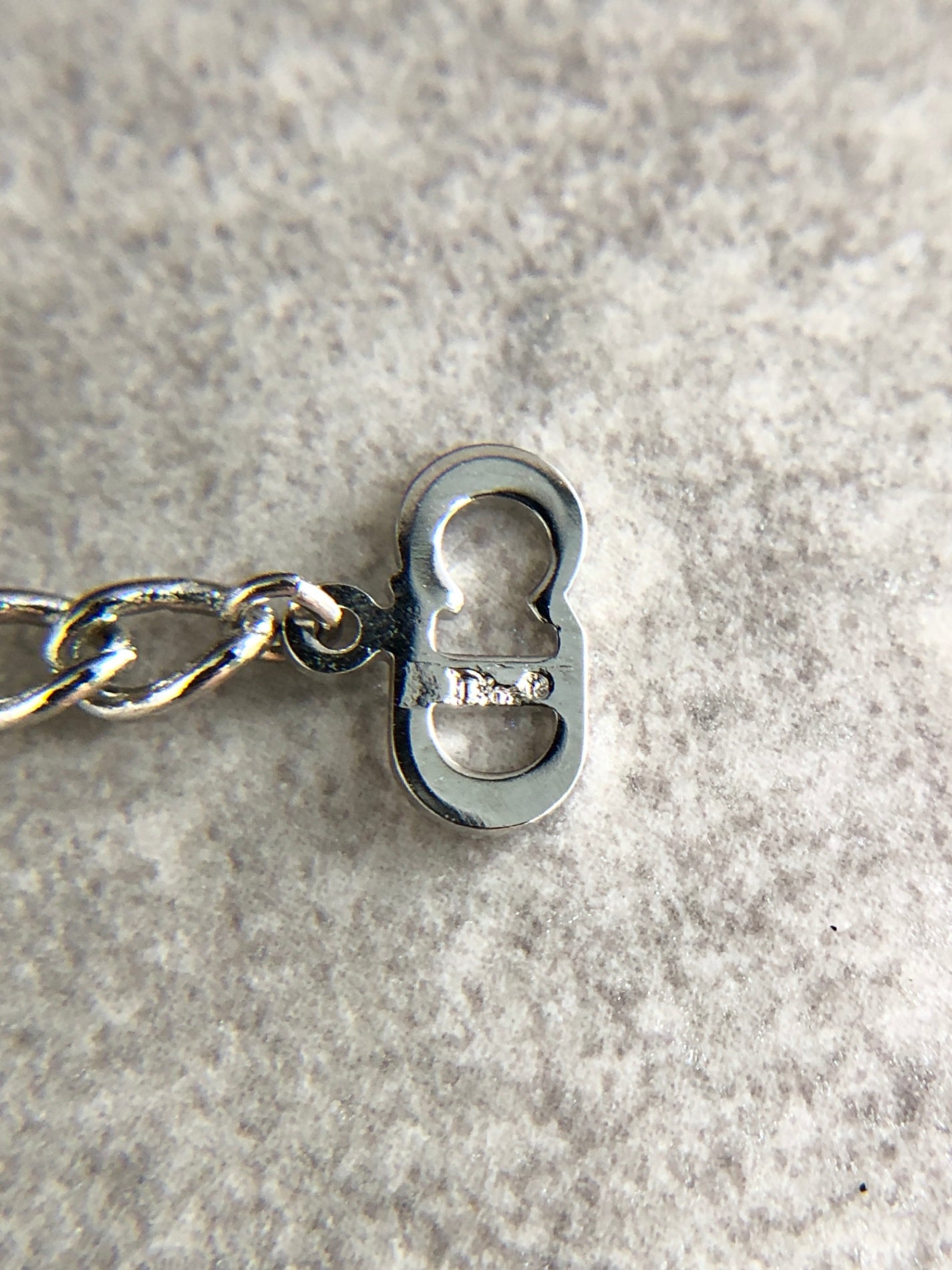 Christian Dior Logo Motif Necklace Silver Vintage t8f4zg
