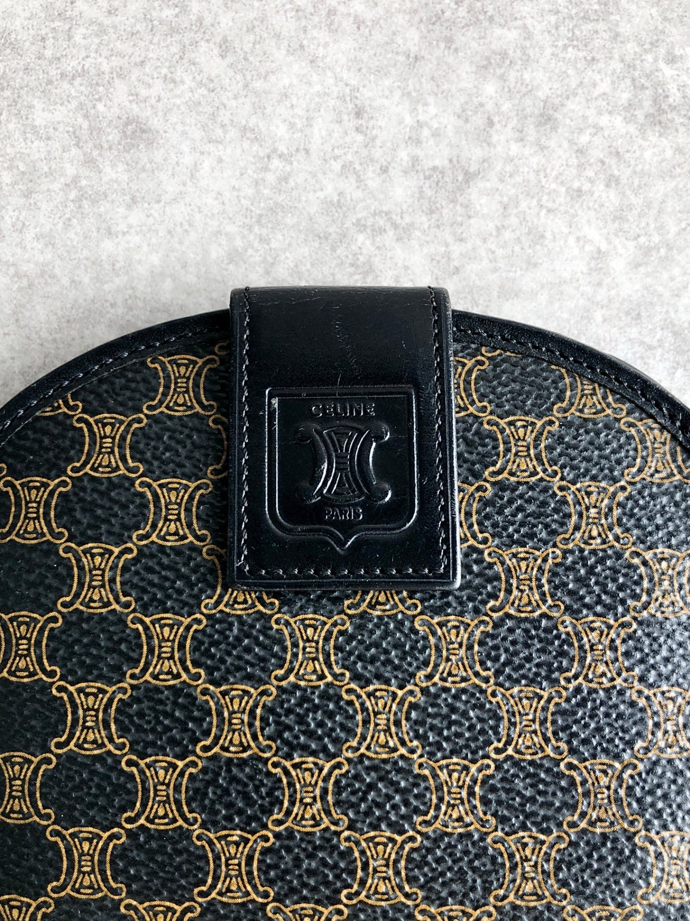 CELINE Macadam Folded Wallet Black Vintage hdn5d2