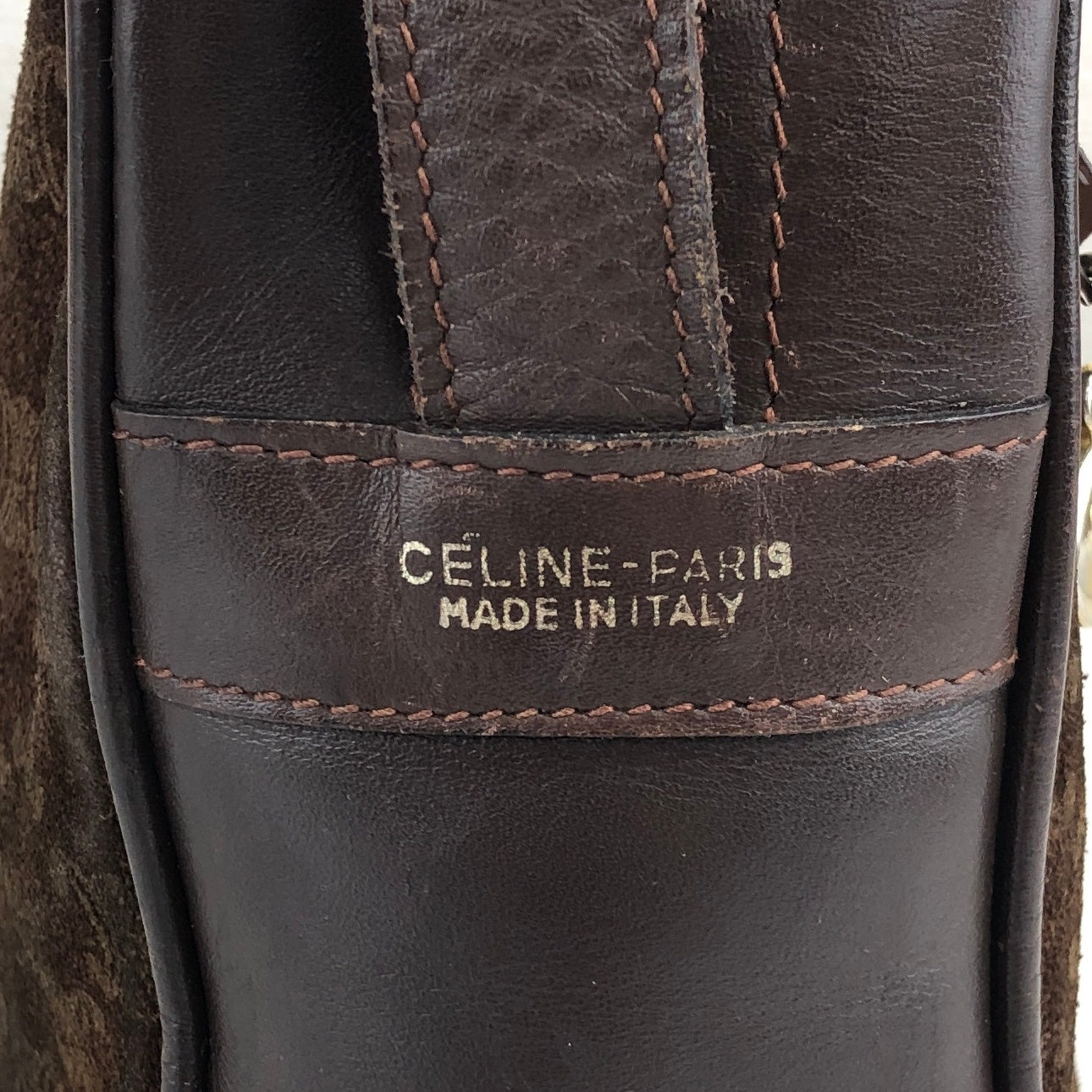 CELINE Blason Shoulder bag Brown Vintage sckbvj