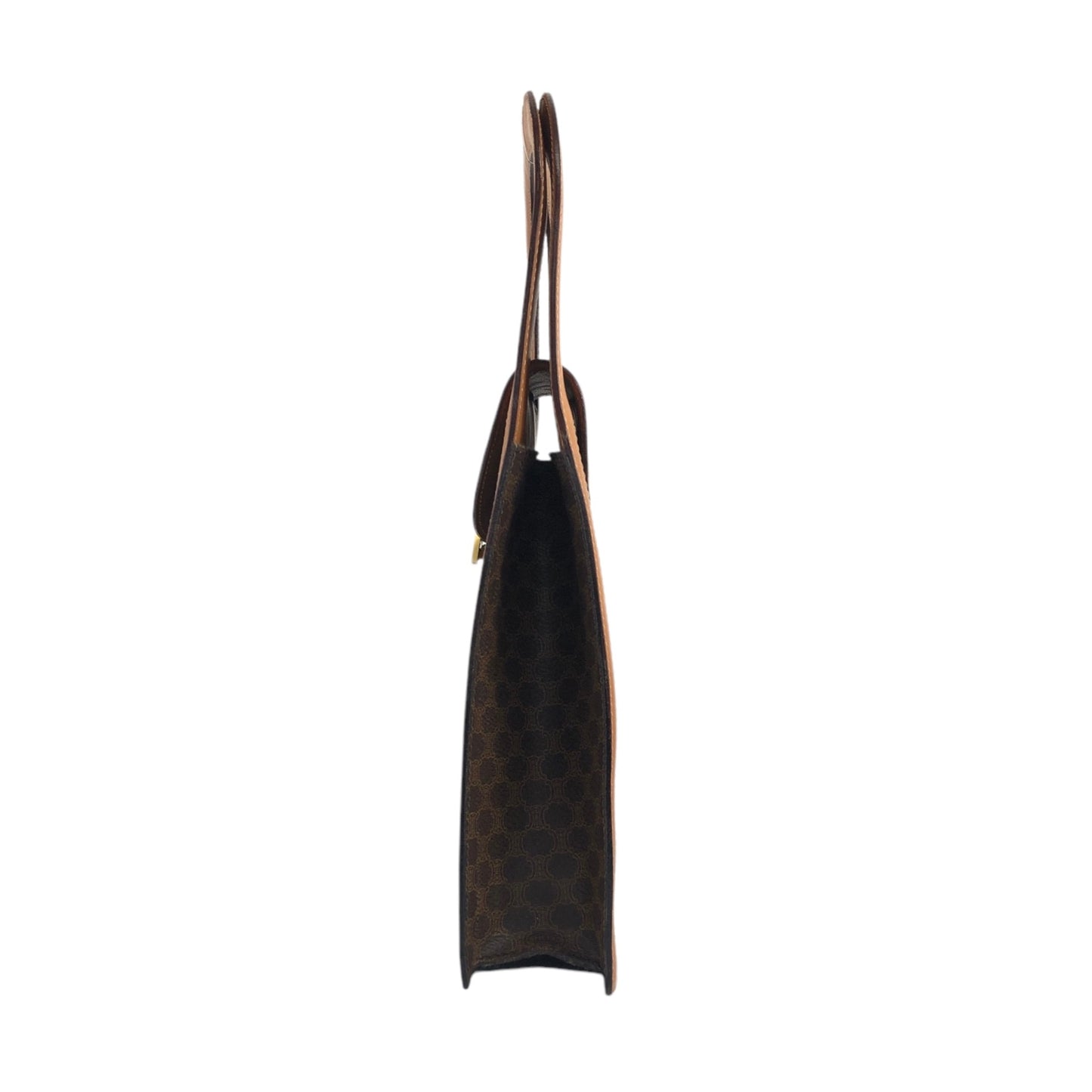 CELINE Macadam Medal Motif Handbag Brown Vintage gkav3f