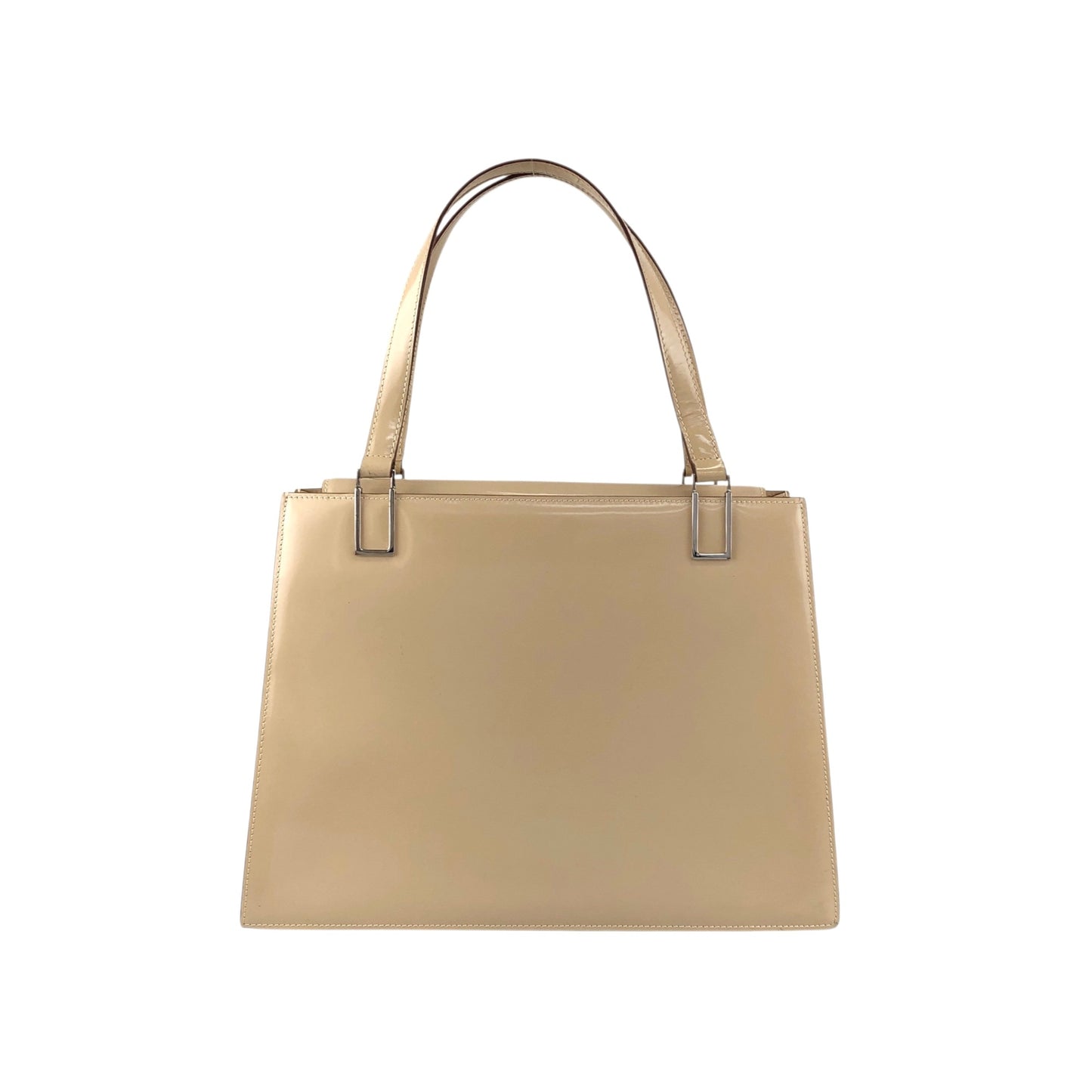 CELINE Logo Two-way Handbag Shoulder bag Beige Vintage nb66wk