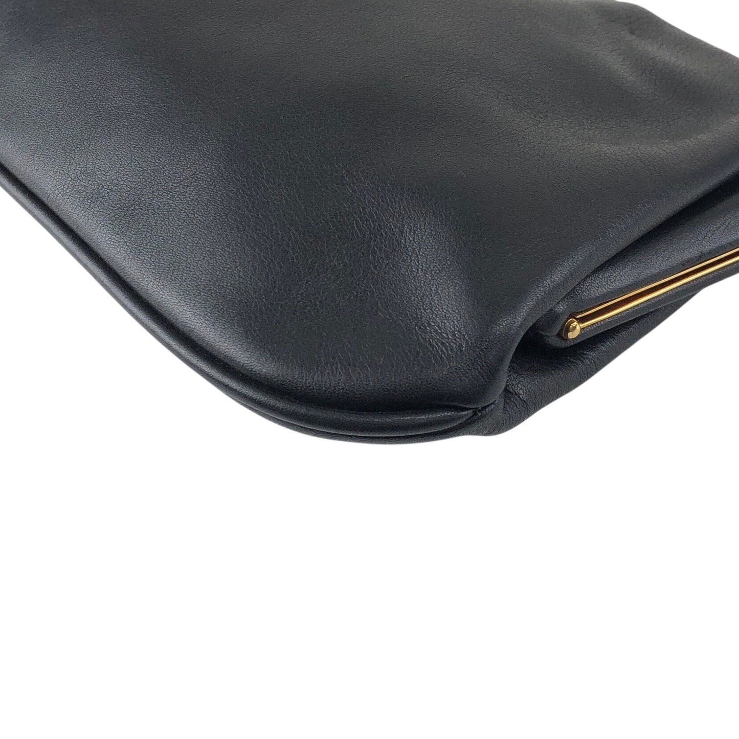 CELINE Blason Metal Clasp Chain Shoulder bag Black Vintage 5isej6
