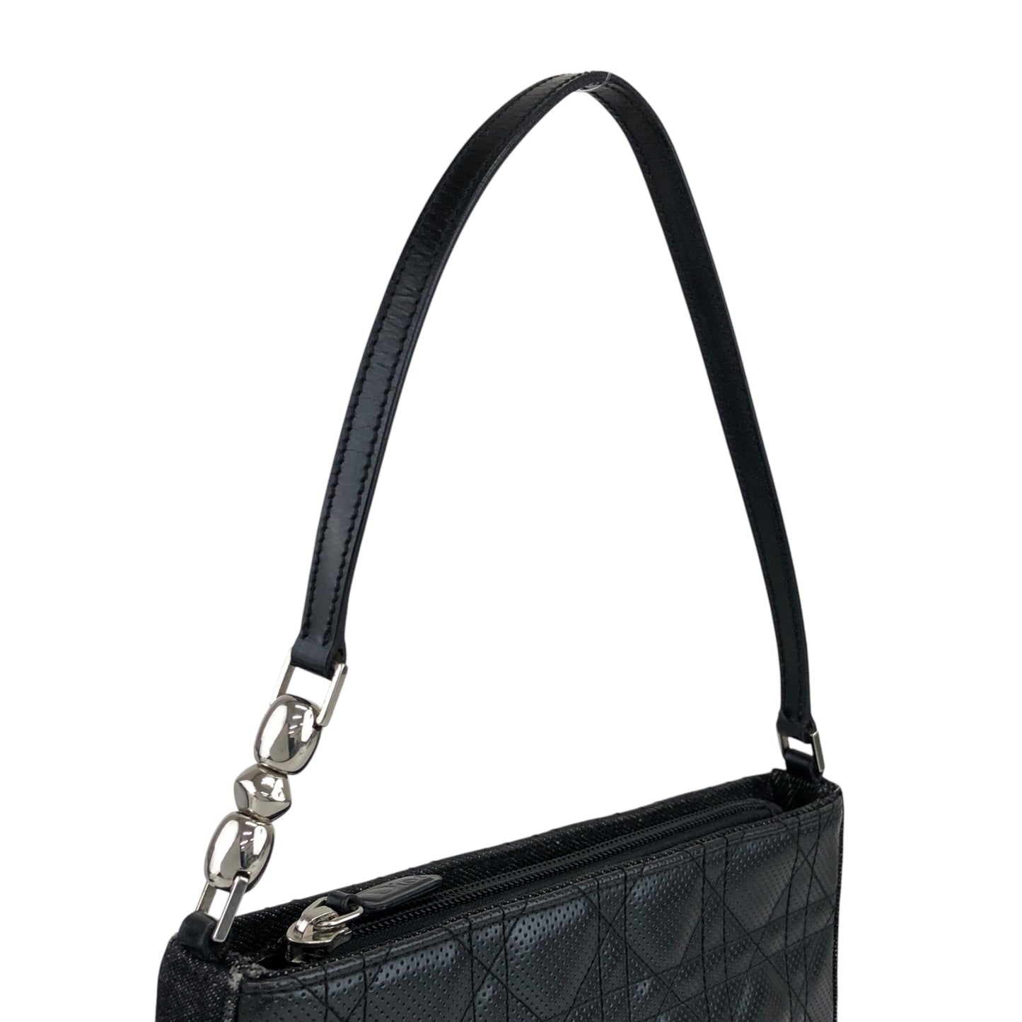Christian Dior Cannage Small Shoulder bag Black Vintage p5ui7r