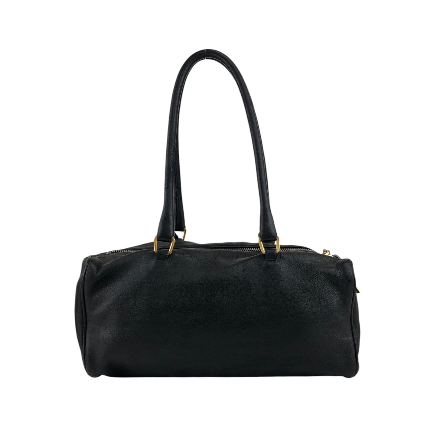 PRADA Padlock Handbag Black Vintage k84sjm