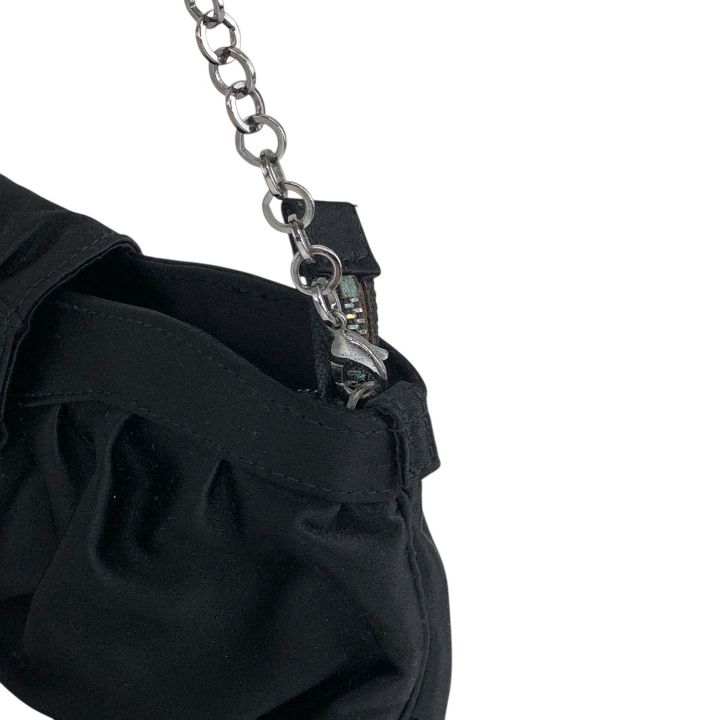 Salvatore Ferragamo Gancini Rhinestone Chain Shoulder bag Black Vintage nibfdw