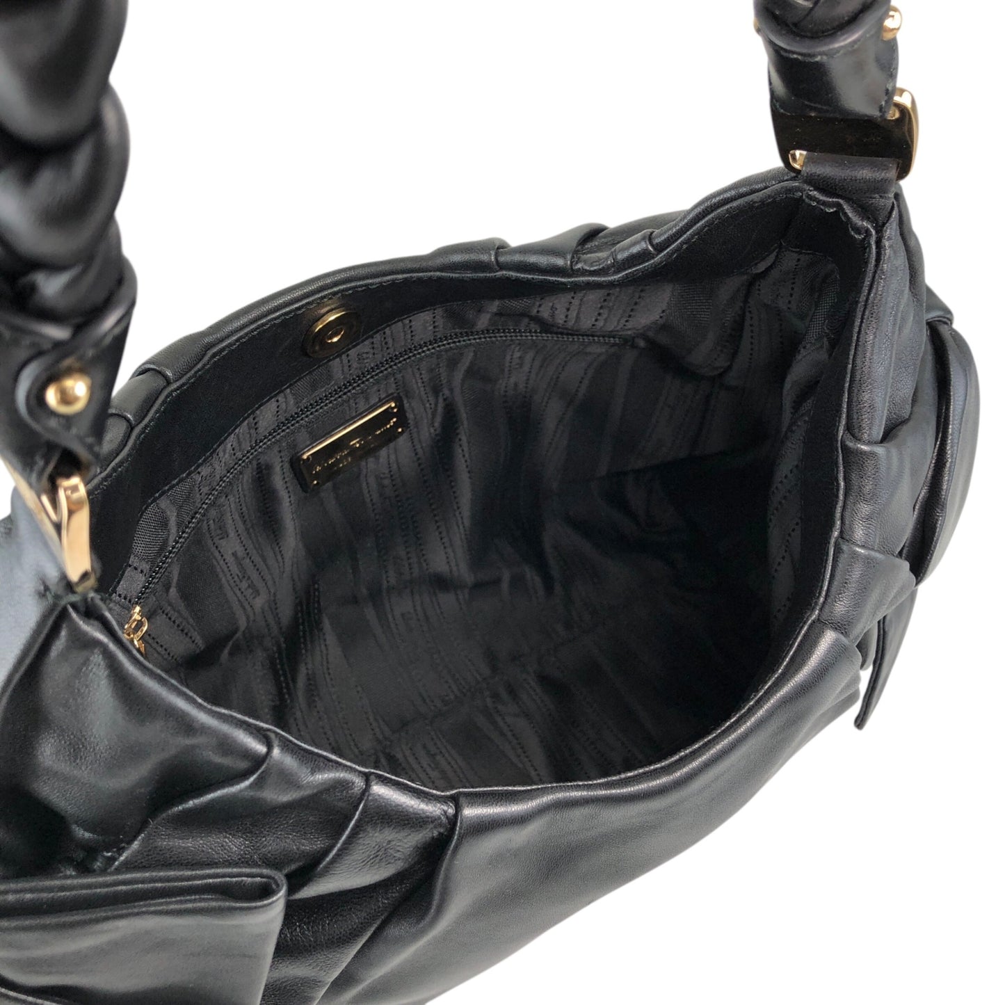 Salvatore Ferragamo Vala Ribbon Shoulder bag Hobobag Black Vintage nbxkia
