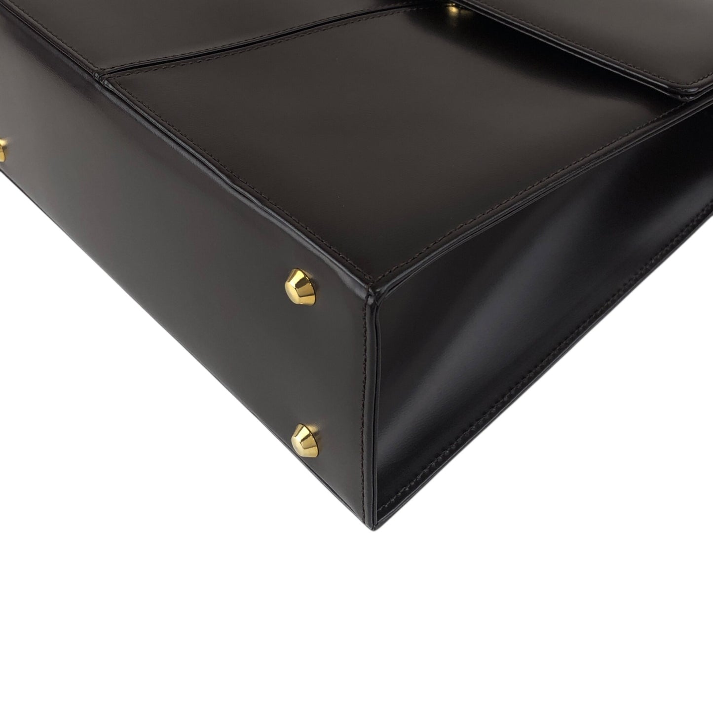 Yves Saint Laurent YSL Logo Top Handle Handbag Brown Vintage 3bhgkg