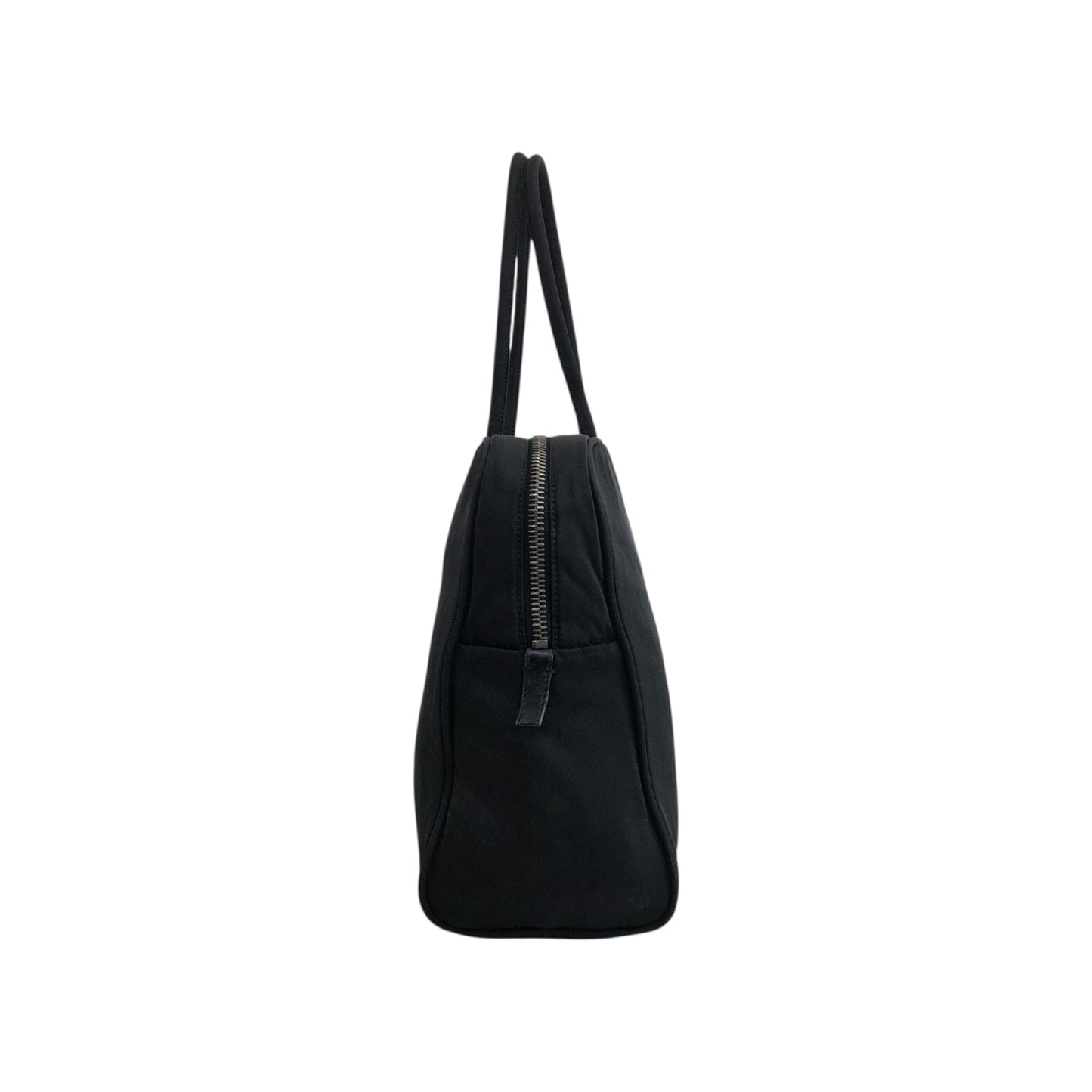PRADA Triangle Logo Padlock Totebag Black Vintage b8nscy