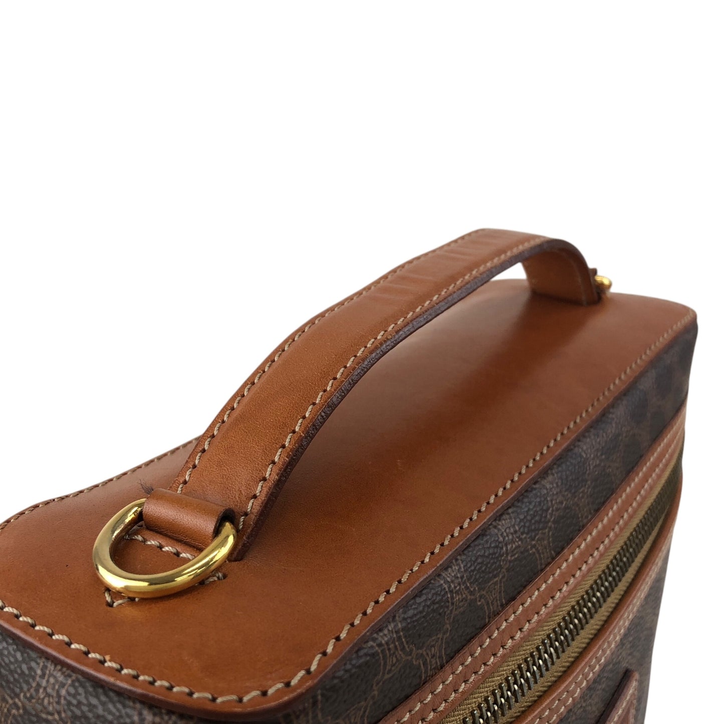 CELINE Macadam Blason Two-way Handbag Shoulder bag Vanity bag Brown Vintage vygm63
