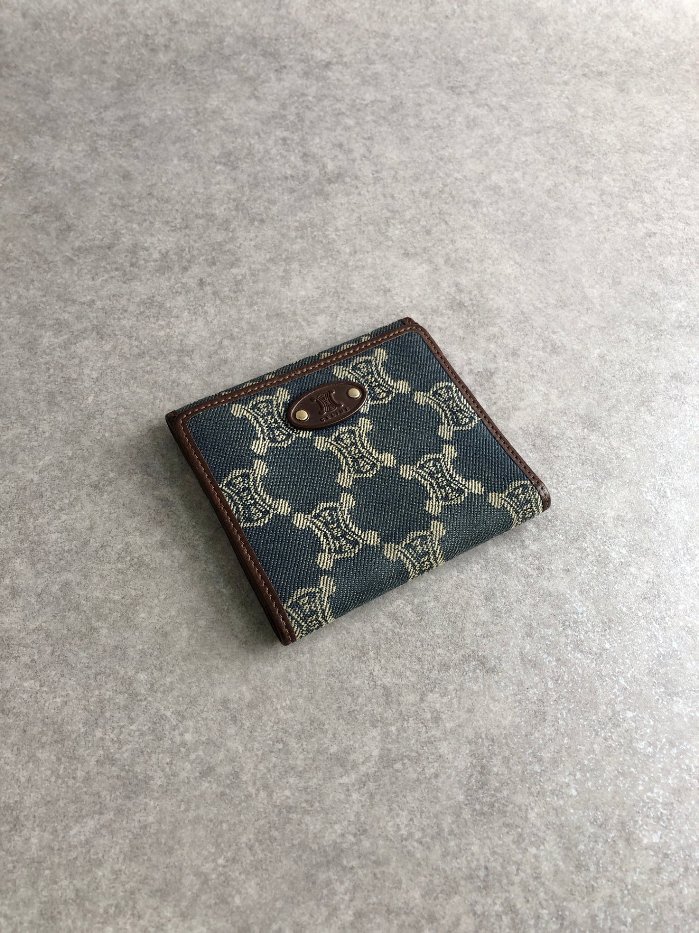 CELINE Paris Macadam Folded Wallet Indigo Vintage zbp5r8