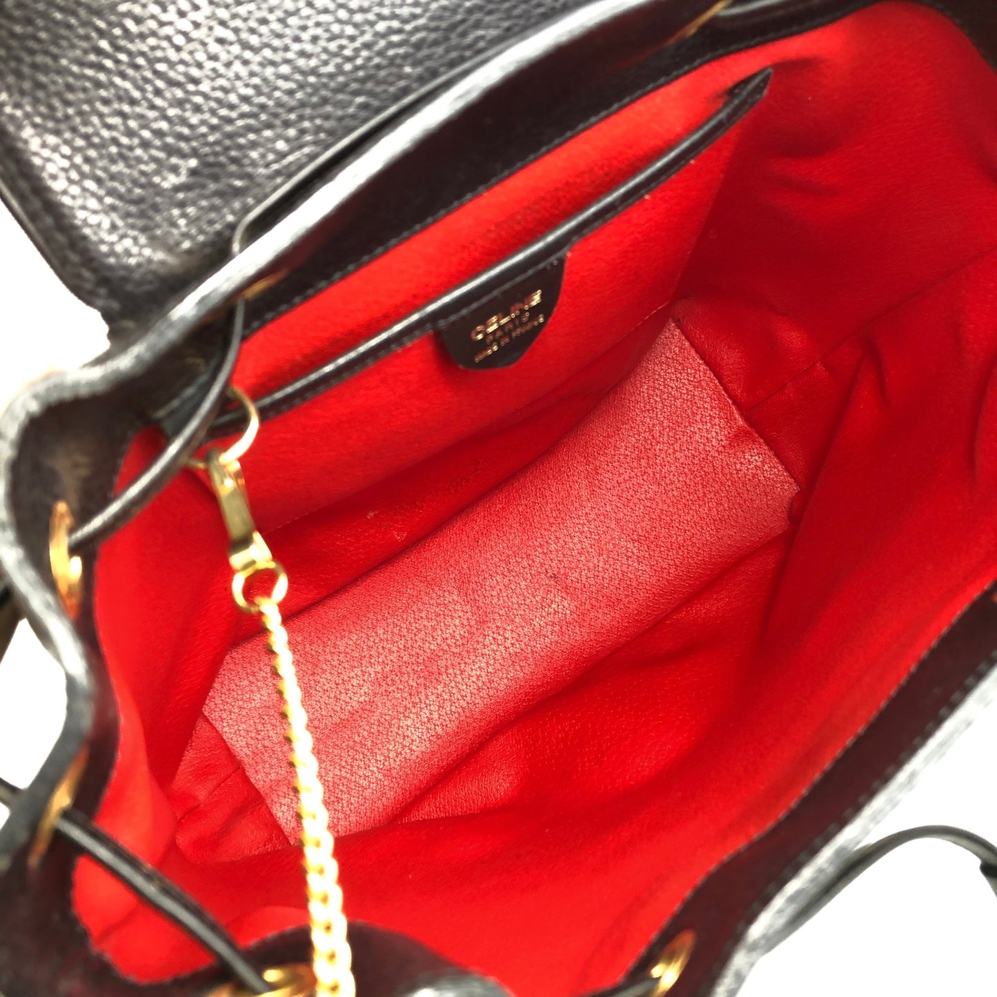 CELINE Toggle Clasp Backpack Black Vintage u7henu